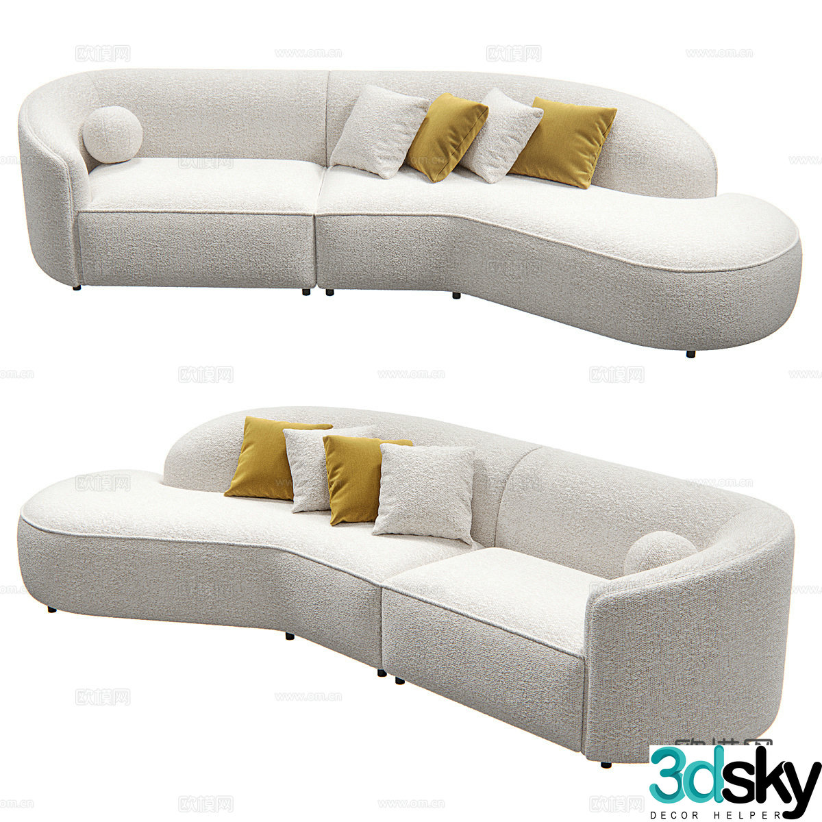 Curved sofa 3d model
