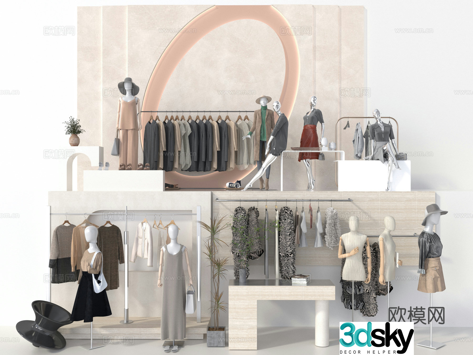 Women’s clothing store model Women’s clothing store window 3D model