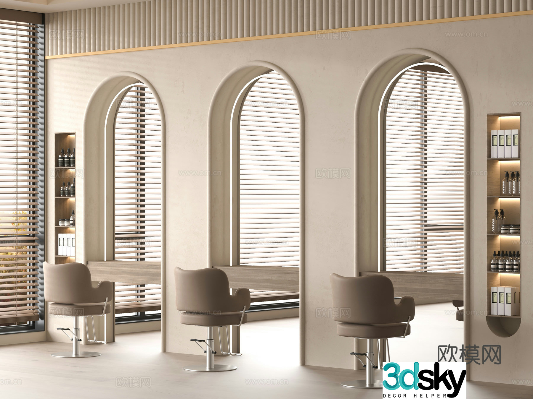 Modern barber shop 3d model