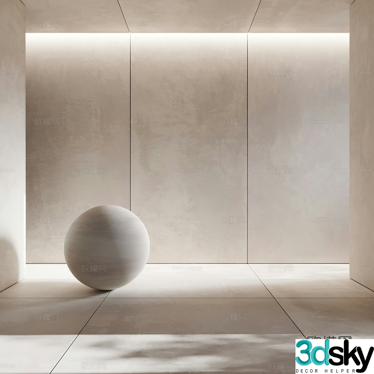 Modern cream style ceramic tiles Cement brick Soft light tiles 3d model