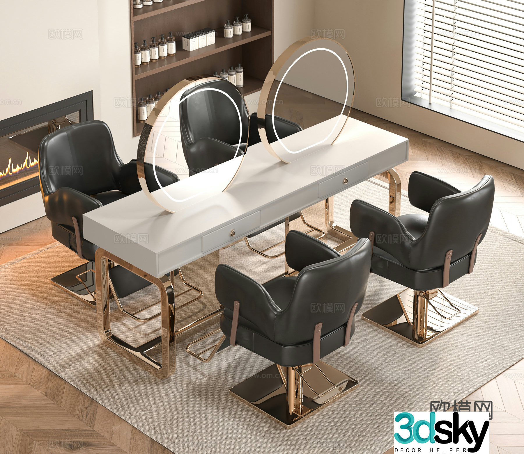 Modern barber shop 3d model