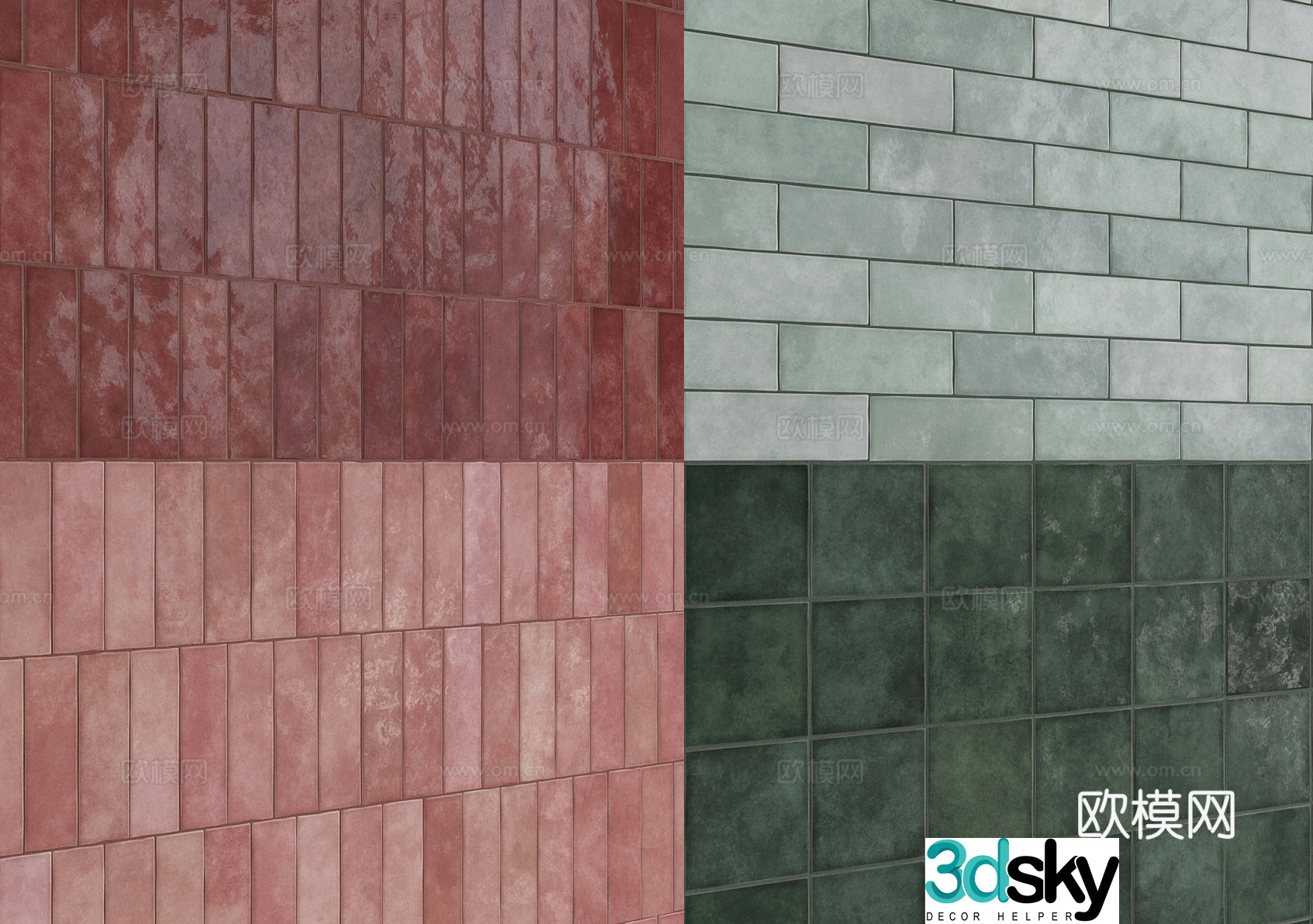 Glazed tiles Bathroom tiles Ceramic tiles 3d model
