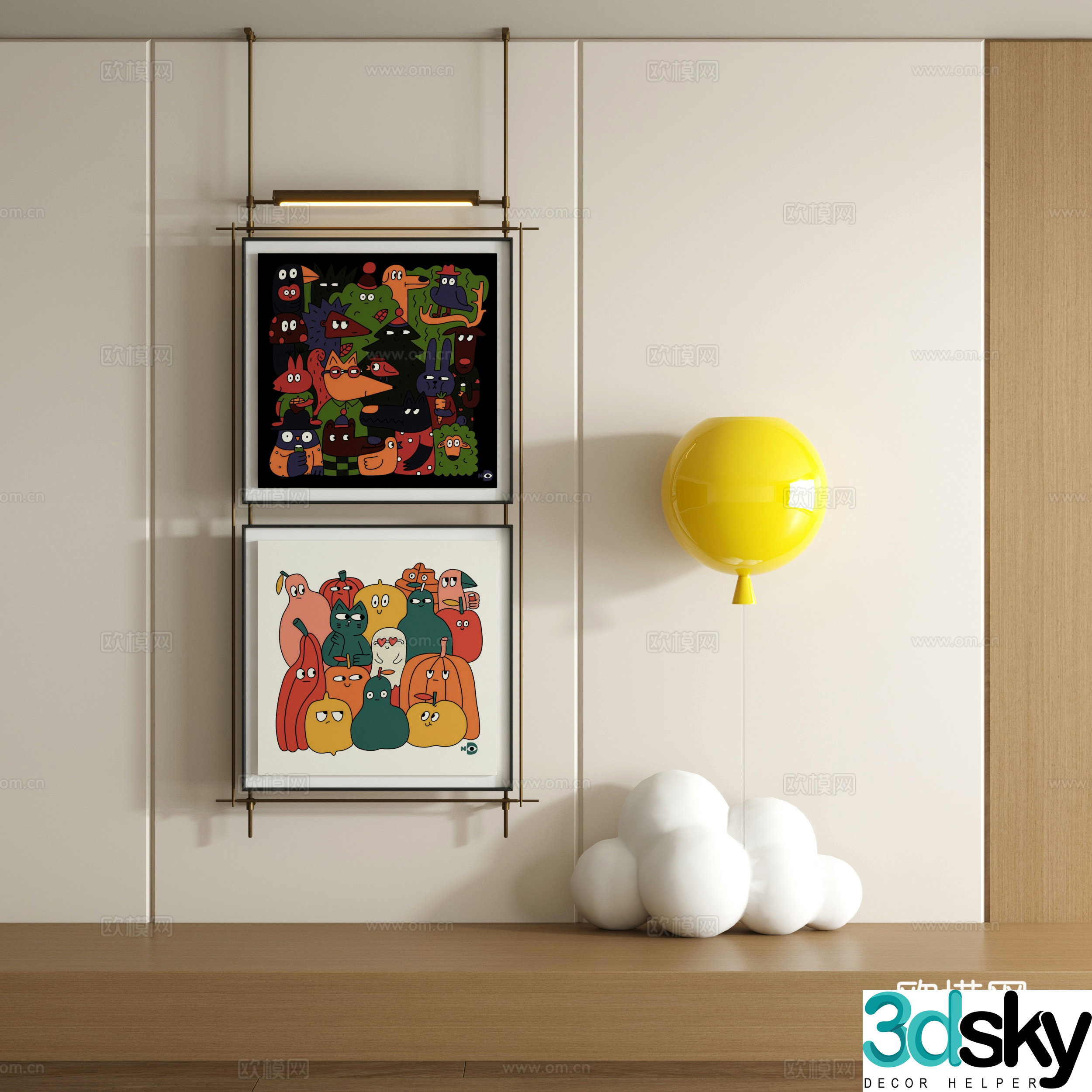 Modern graffiti decorative painting 3d model
