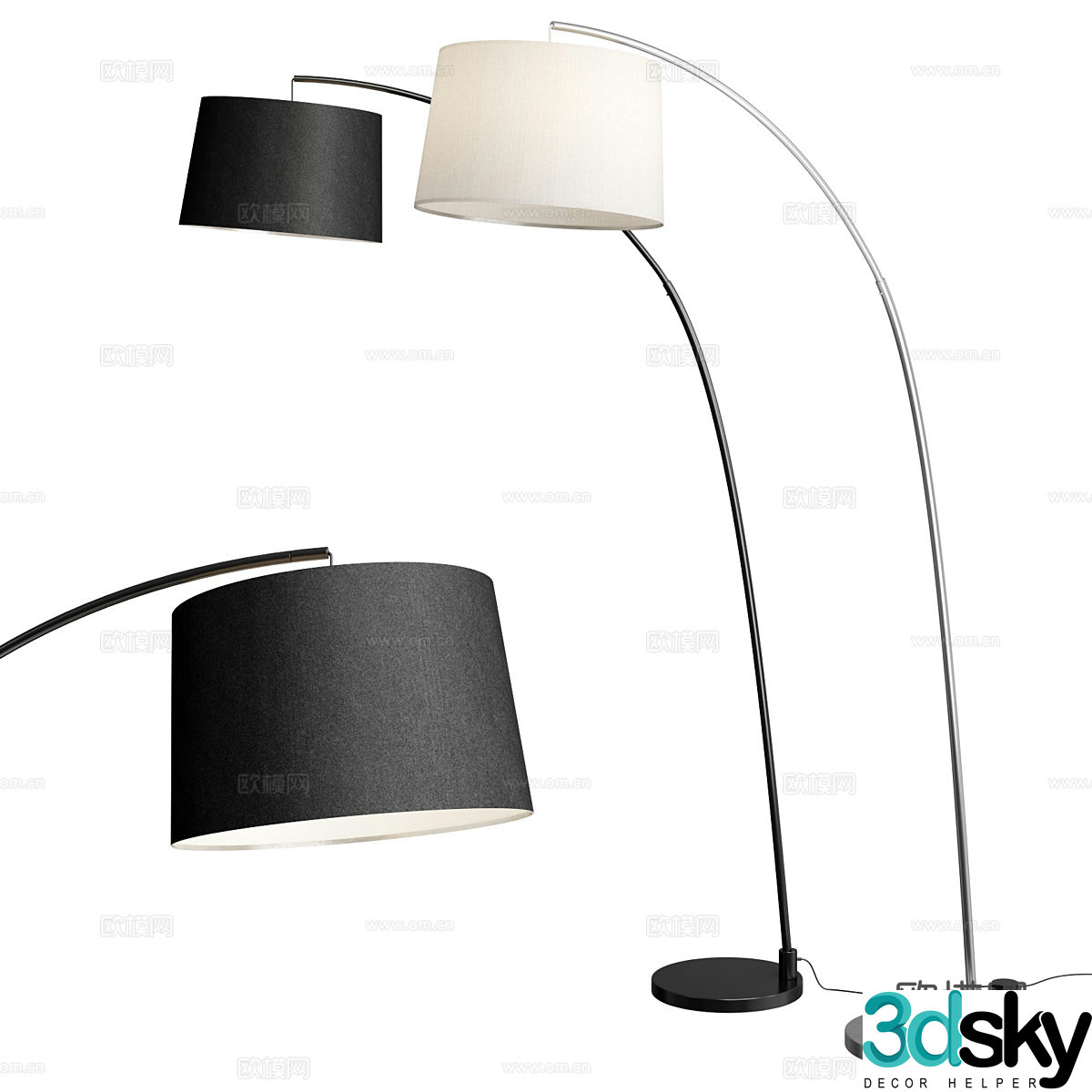 Modern Italian minimalist Waldun floor lamp 3d model
