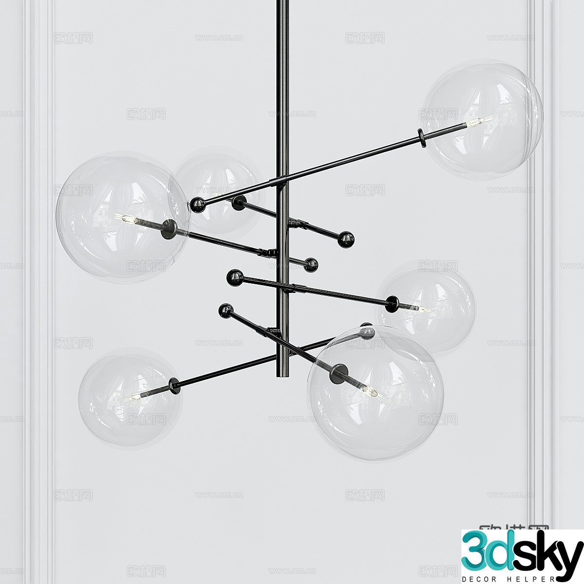 Modern Italian minimalist decorative chandelier 3d model