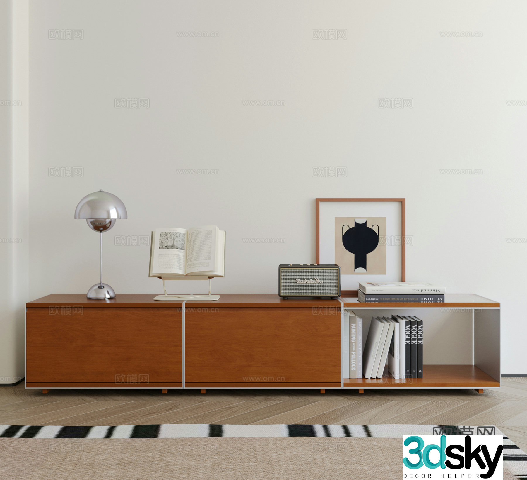 Modern medieval TV cabinet 3d model