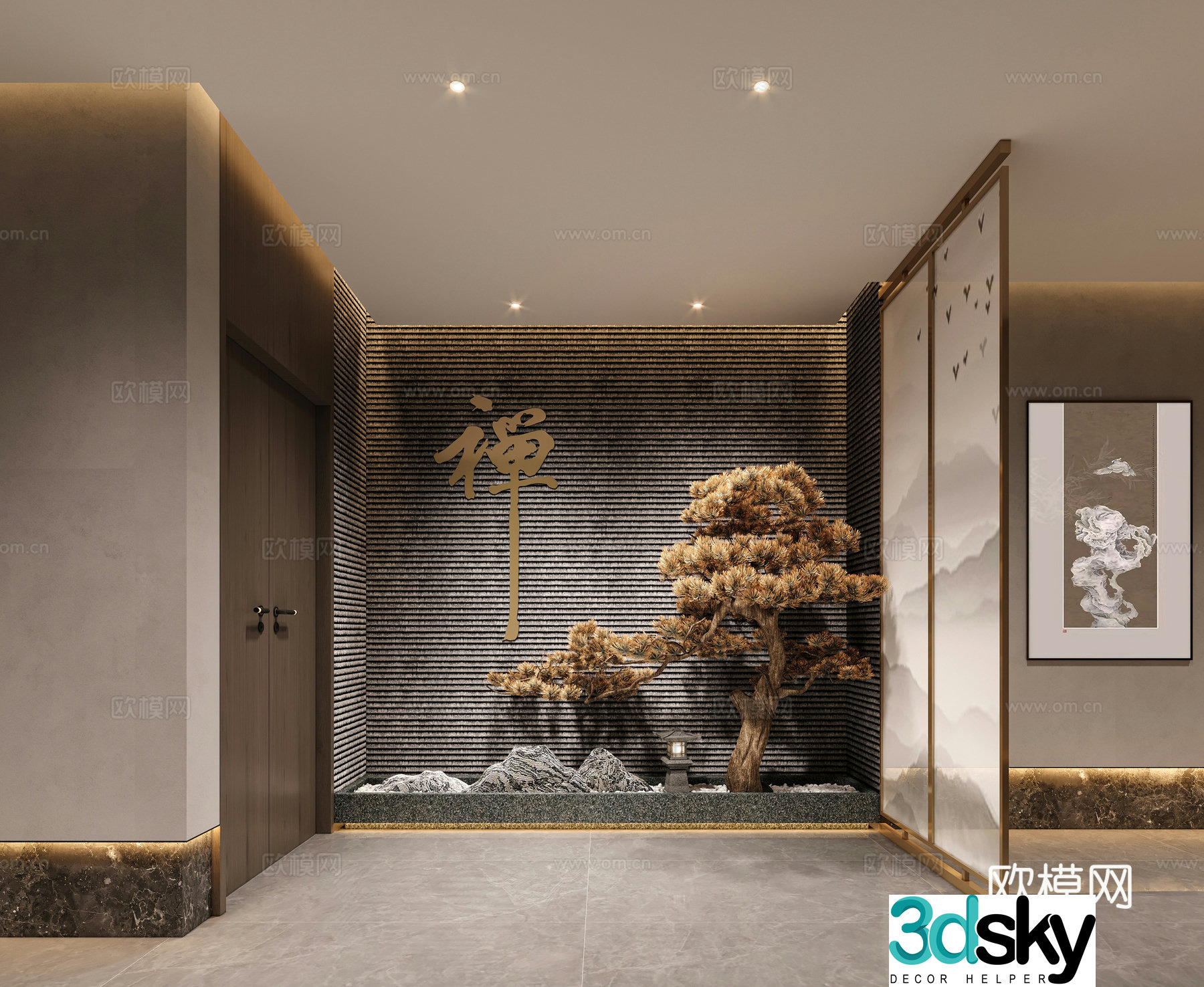 New Chinese style entrance 3D model