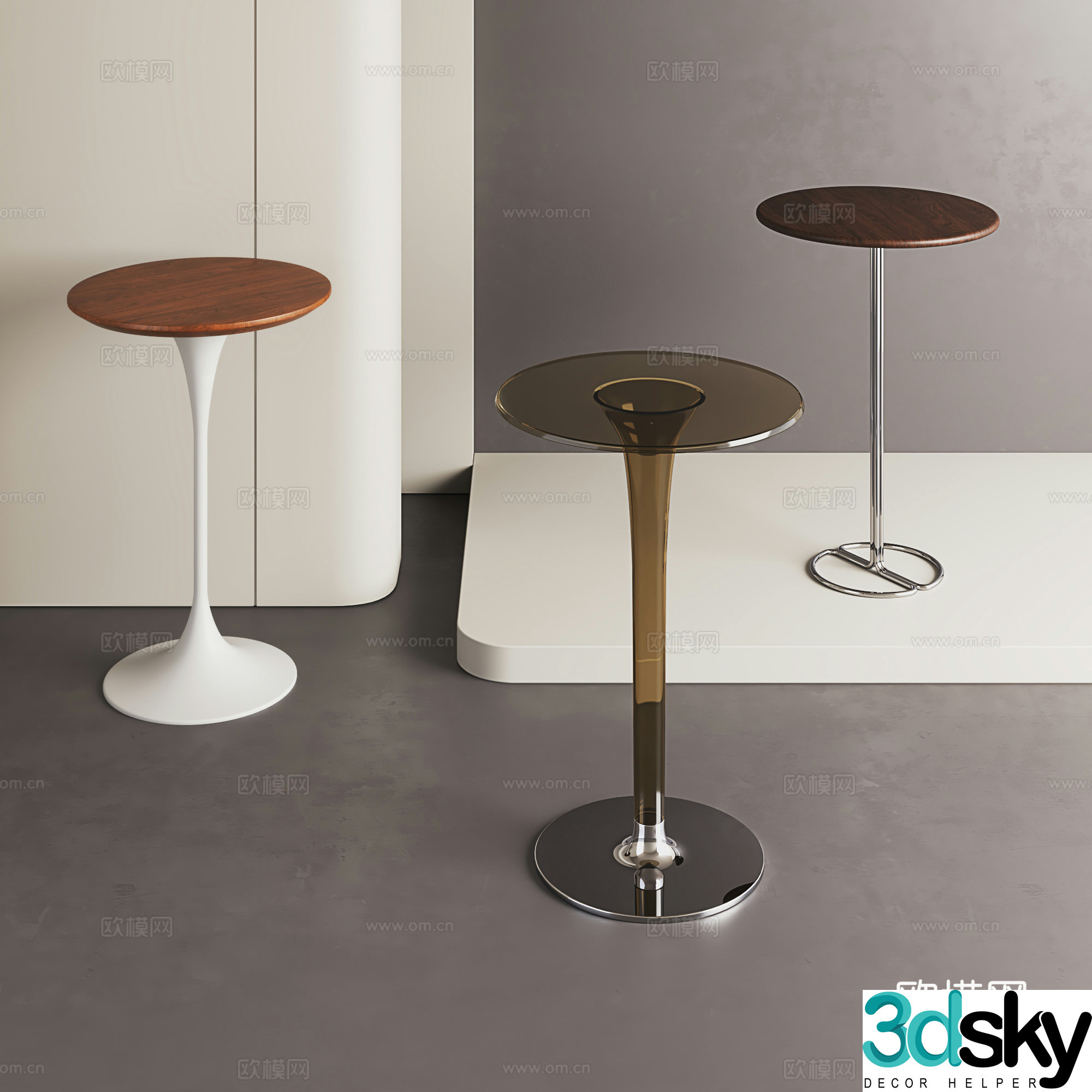 Modern bar table Nordic high table high table bar table casual table 3d model