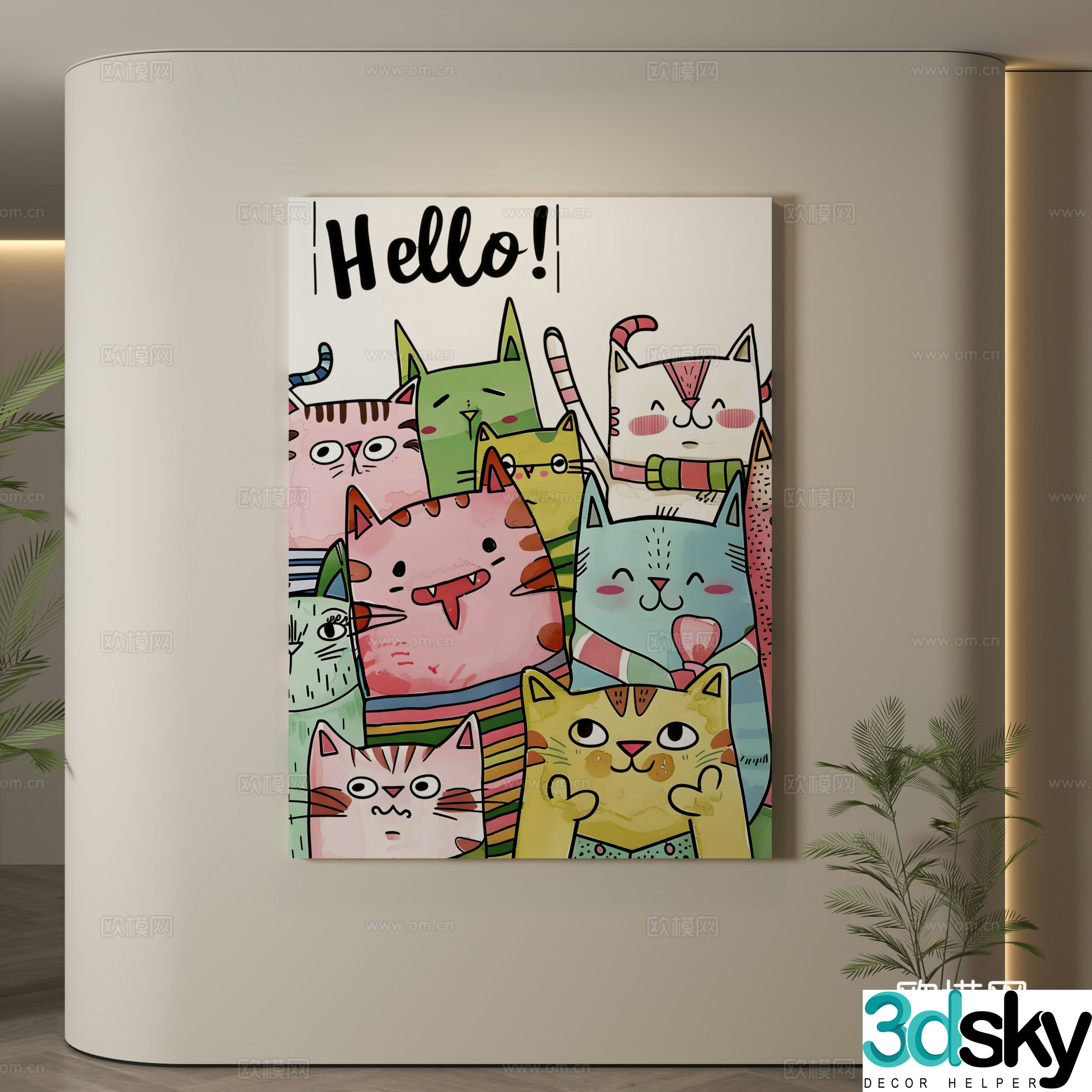 Modern hanging paintings Children’s room hanging paintings Children’s room decoration paintings Children’s room cartoon hanging paintings Cartoon decoration 3d model