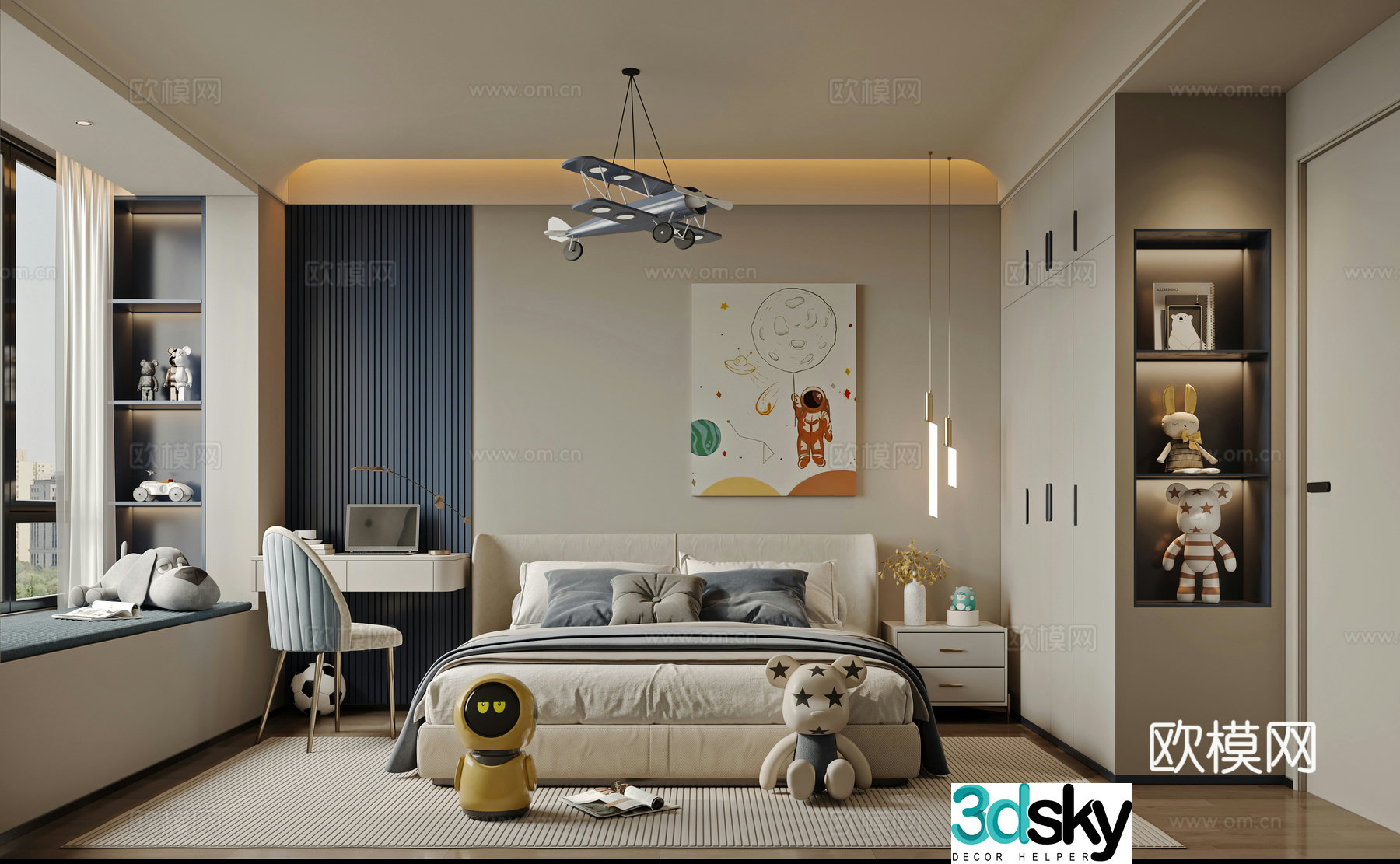Modern children’s room 3d model