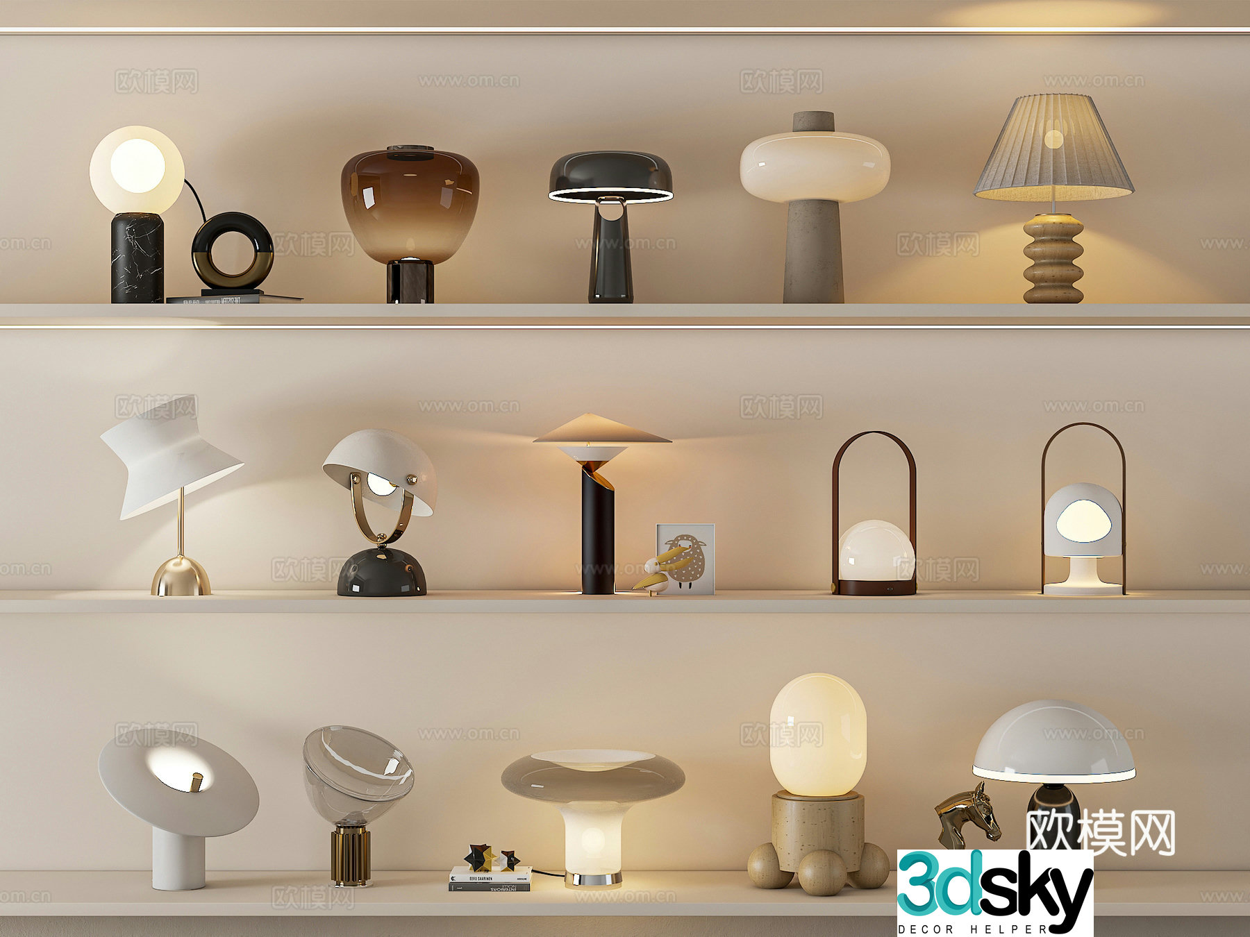 Modern desk lamp Art desk lamp Special-shaped desk lamp Glass desk lamp Metal desk lamp 3D model