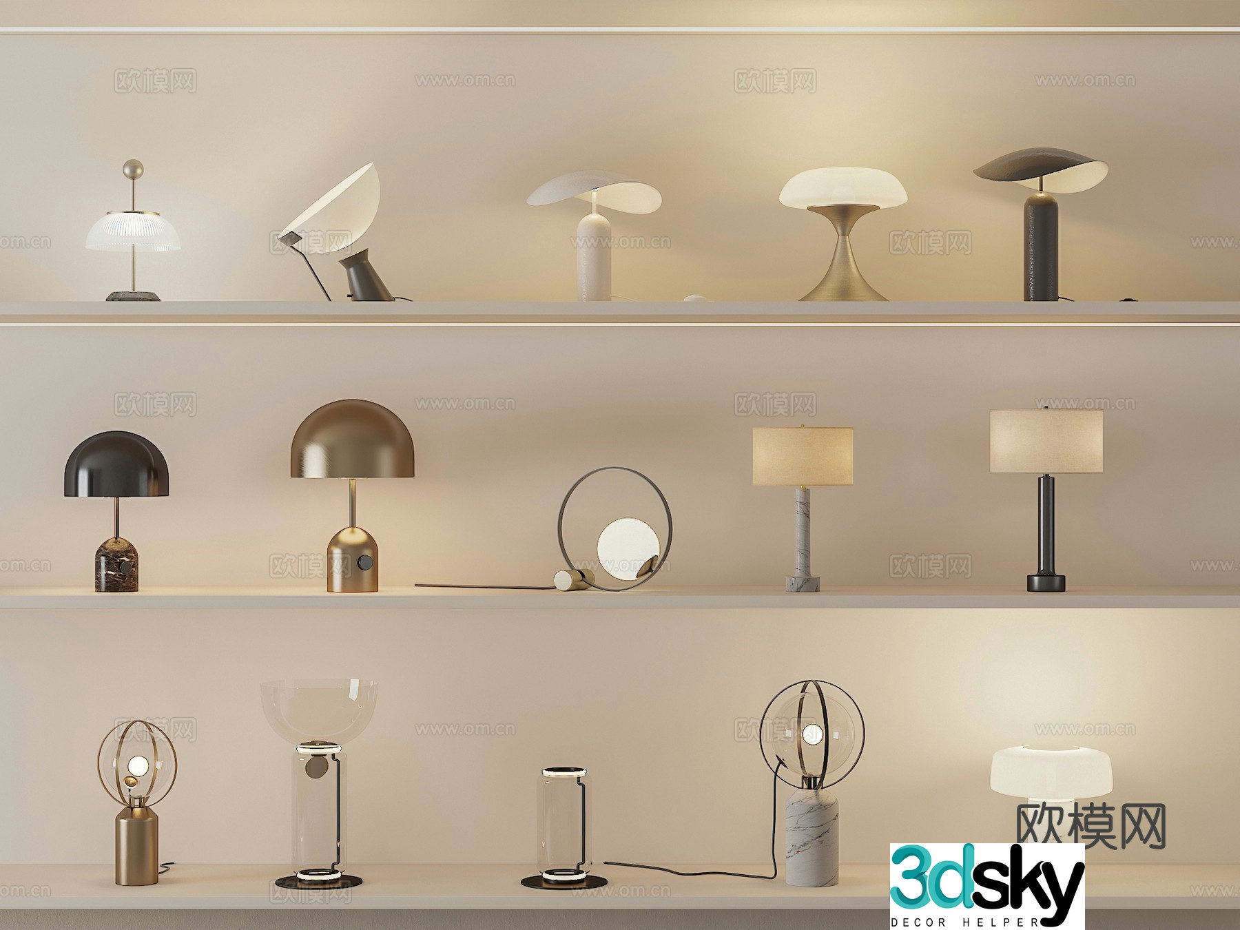 Modern desk lamp Art desk lamp Special-shaped desk lamp Glass desk lamp Metal desk lamp 3D model