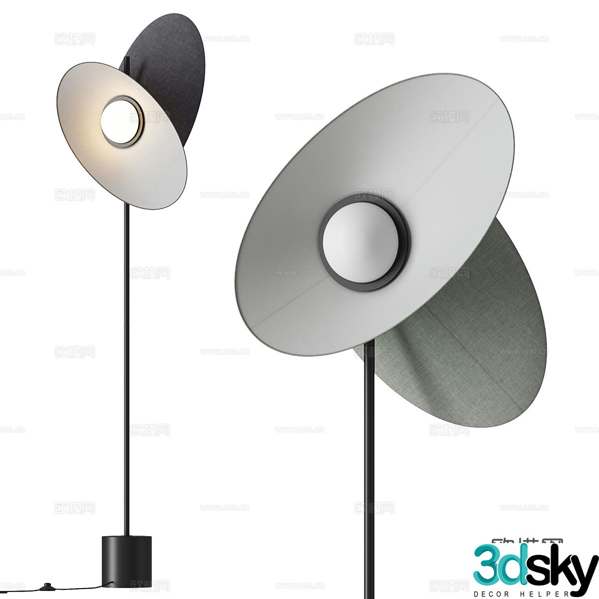 Modern Italian Maytoni Evolution Floor Lamp 3D Model