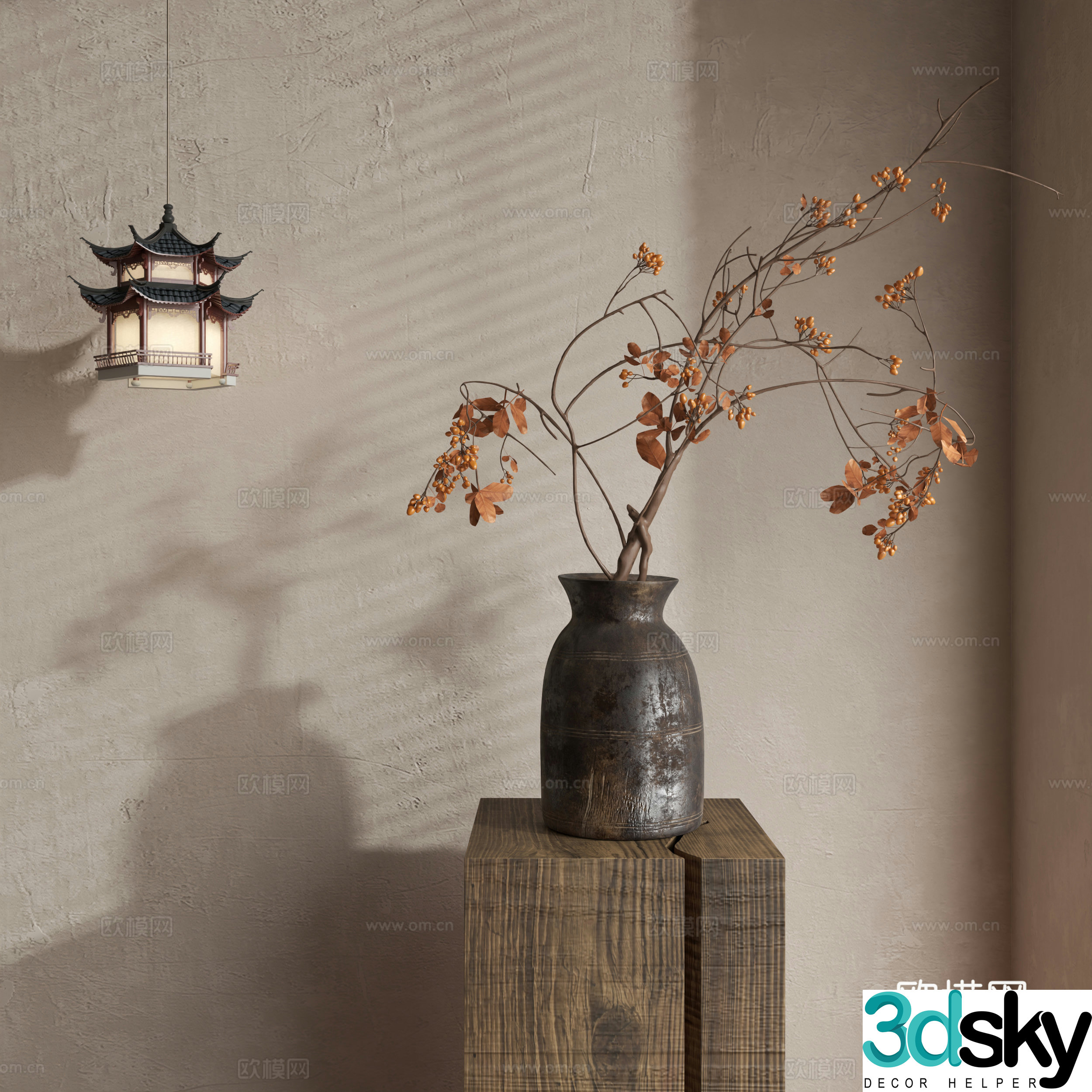 Waverly Flower Art Middle Ages Flower Art New Chinese Flower Art Modern Flower Art Vase 3D Model