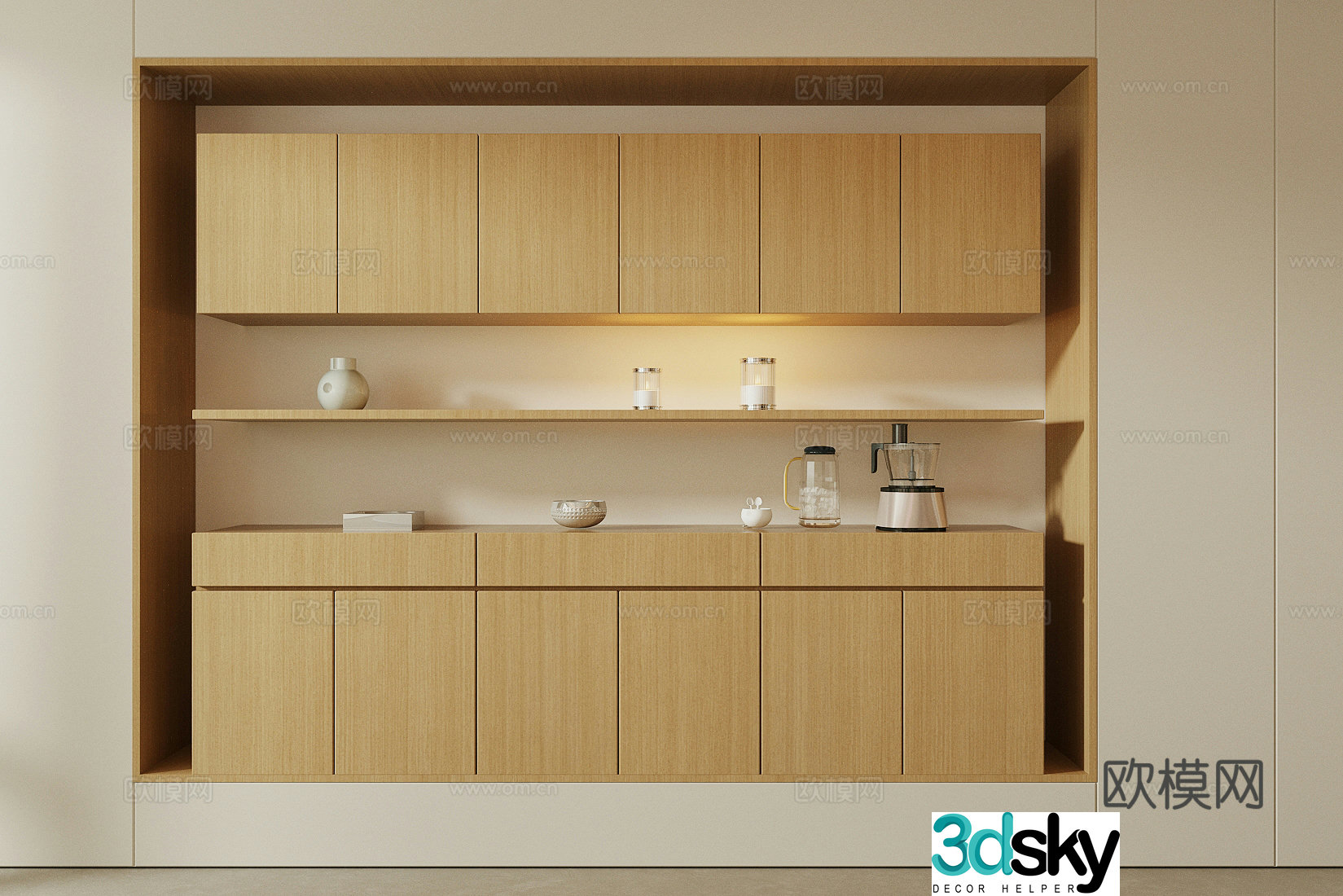 Modern simple sideboard minimalist sideboard sideboard ornaments finished sideboard embedded 3D model