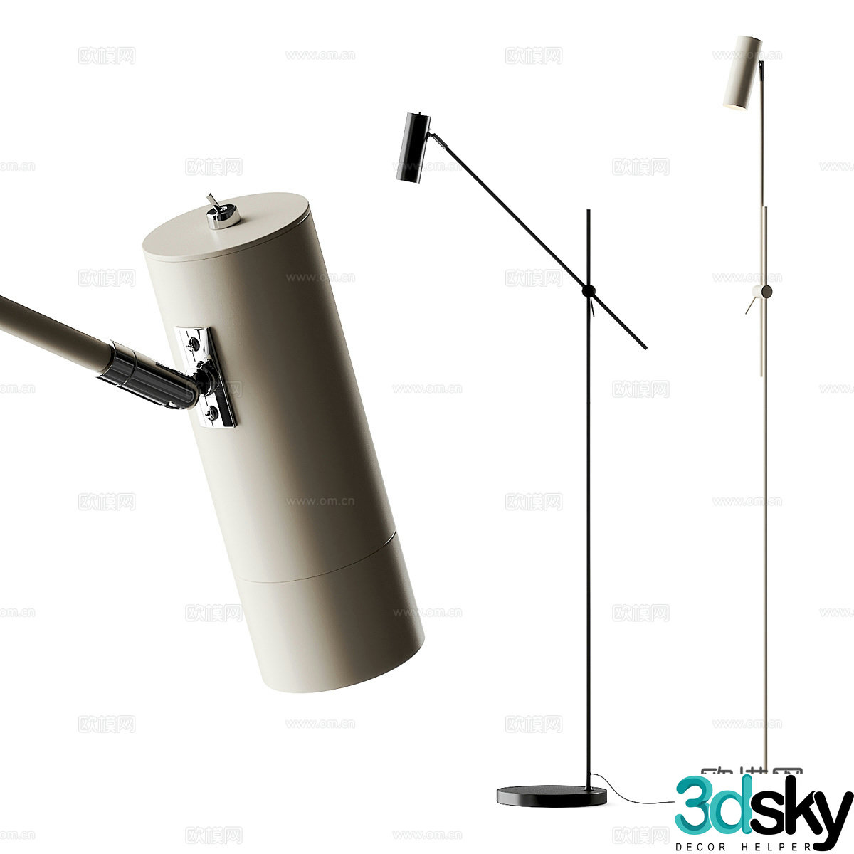 Modern Italian minimalist Cassandra floor lamp 3d model