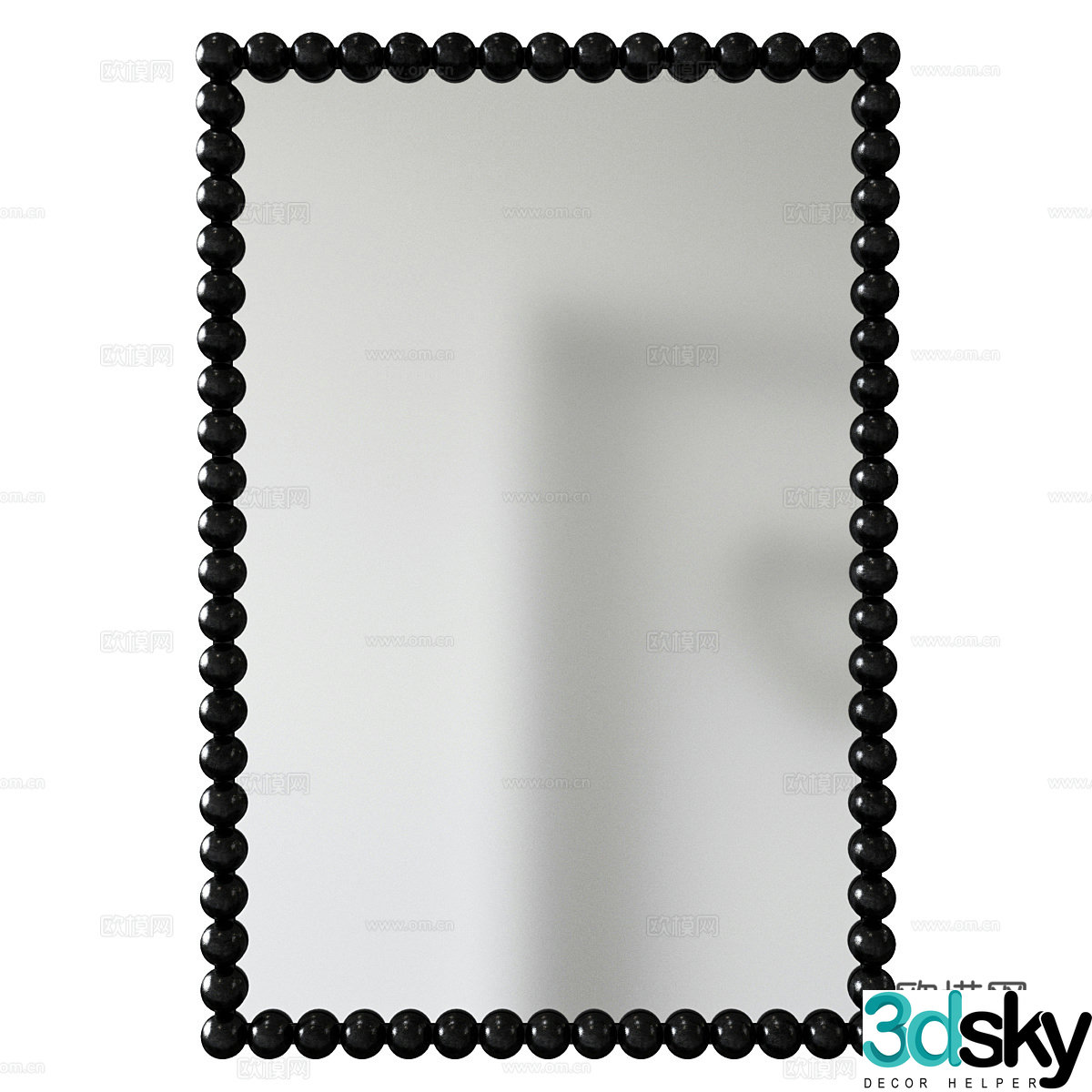 Modern cream style decorative mirror 3d model