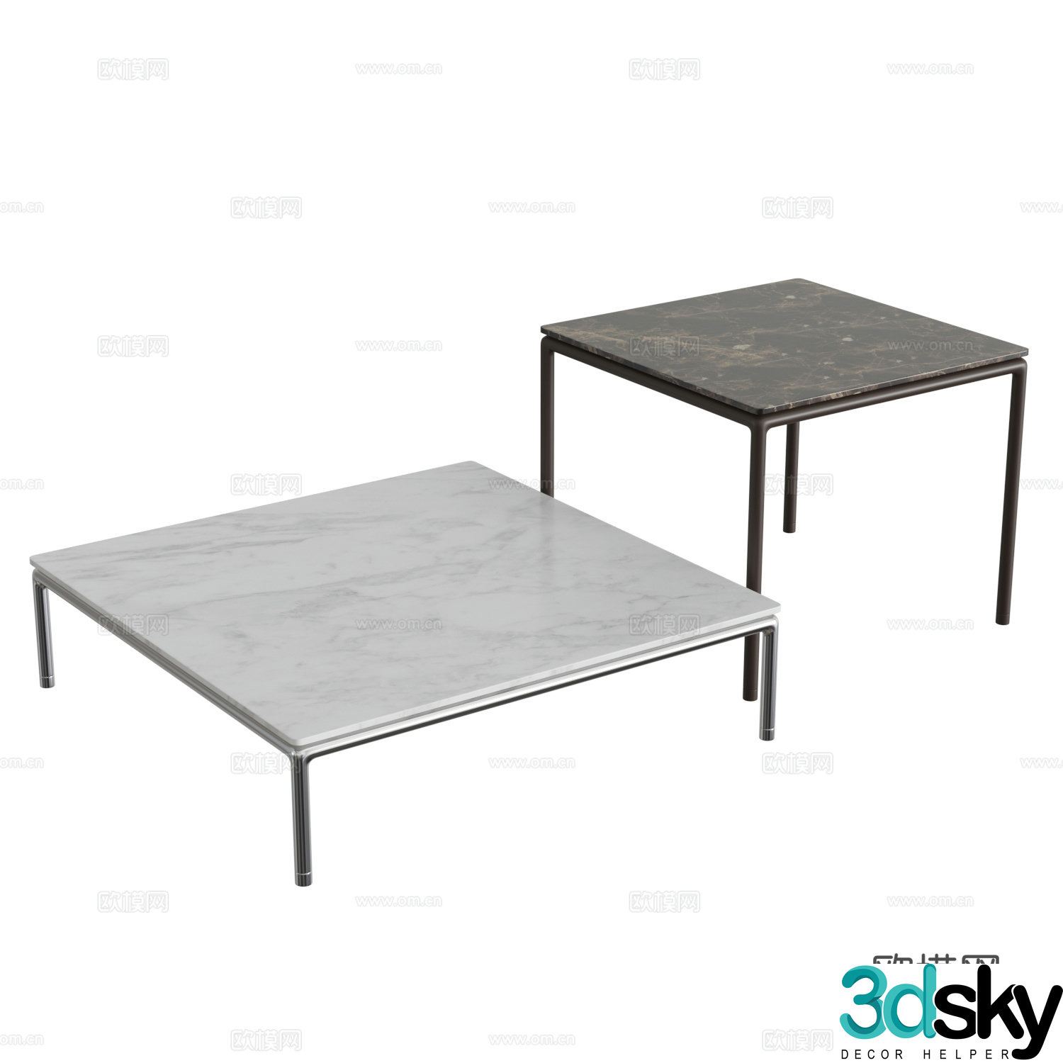 Modern marble coffee table 3d model