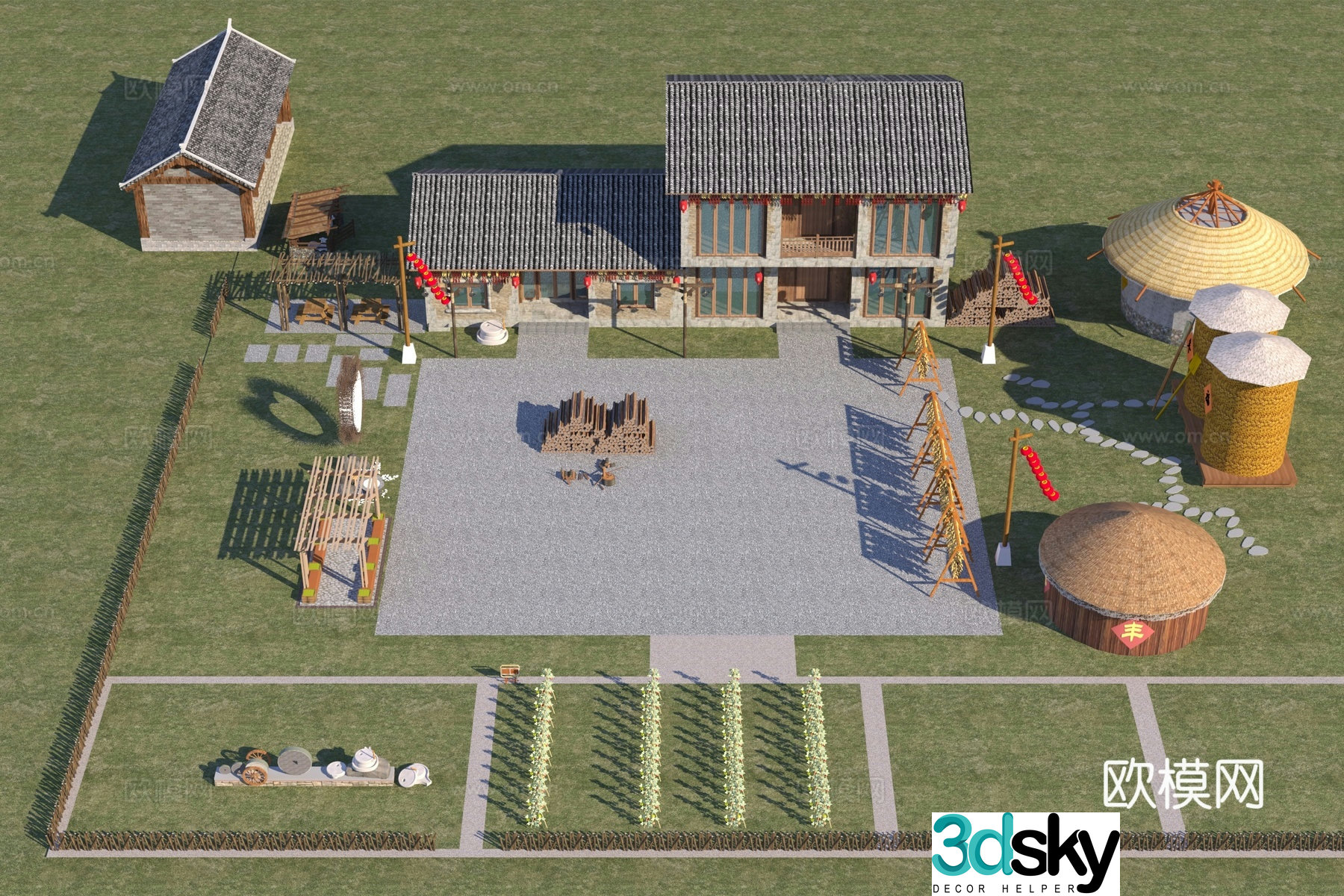 Chinese country house 3D model
