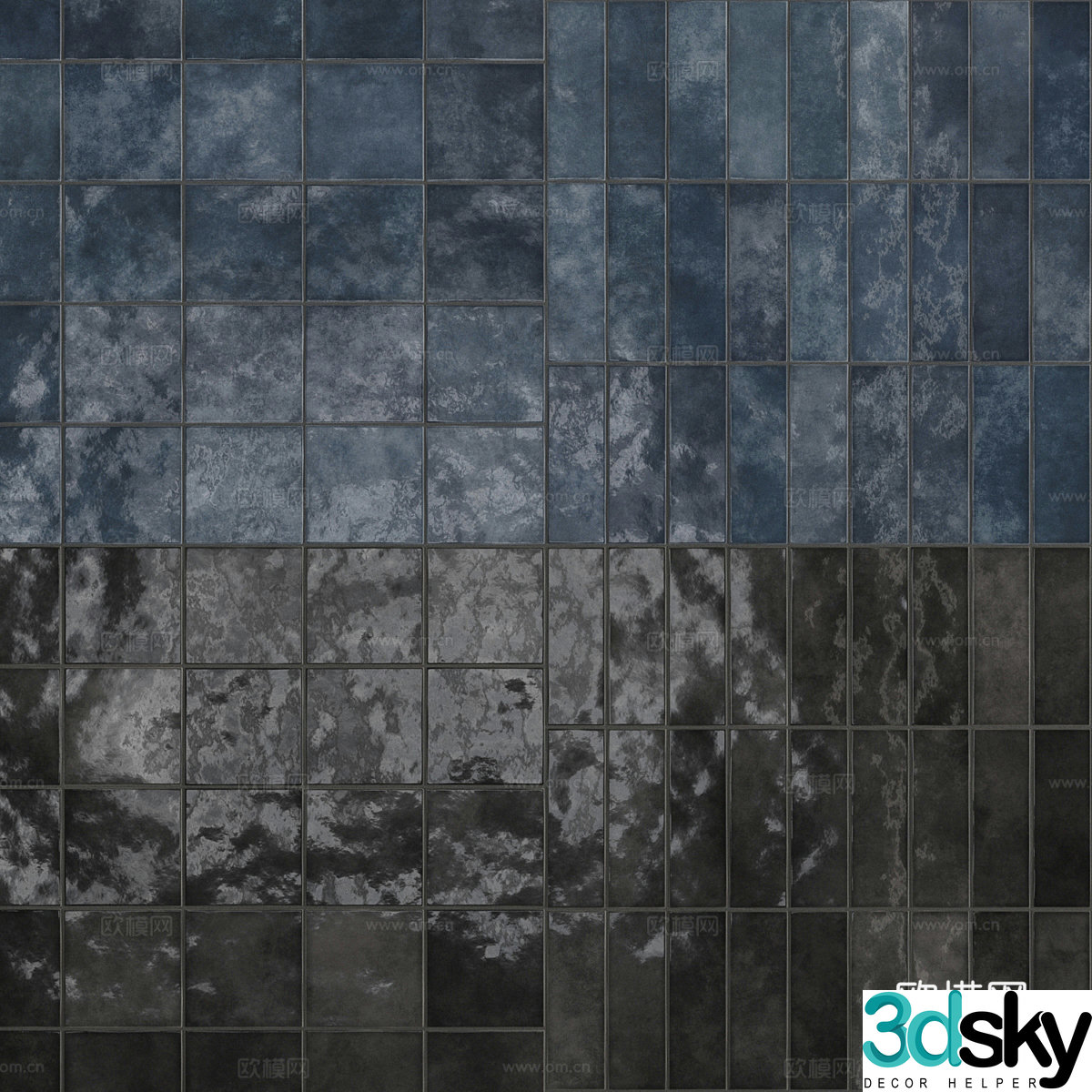 Glazed tiles Bathroom tiles Ceramic tiles Antique tiles 3D model