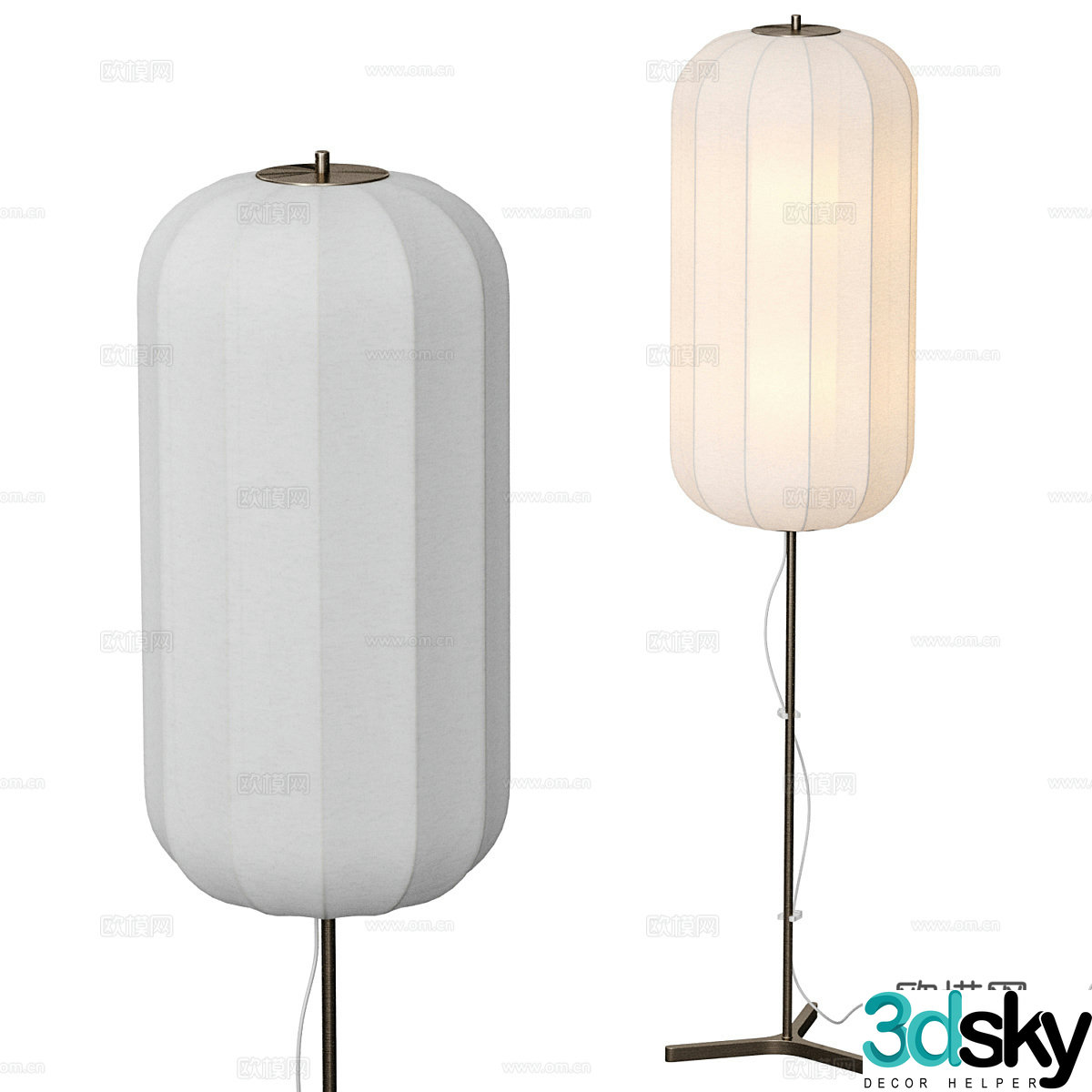 New Chinese Wasabi Satchi Floor Lamp 3D Model