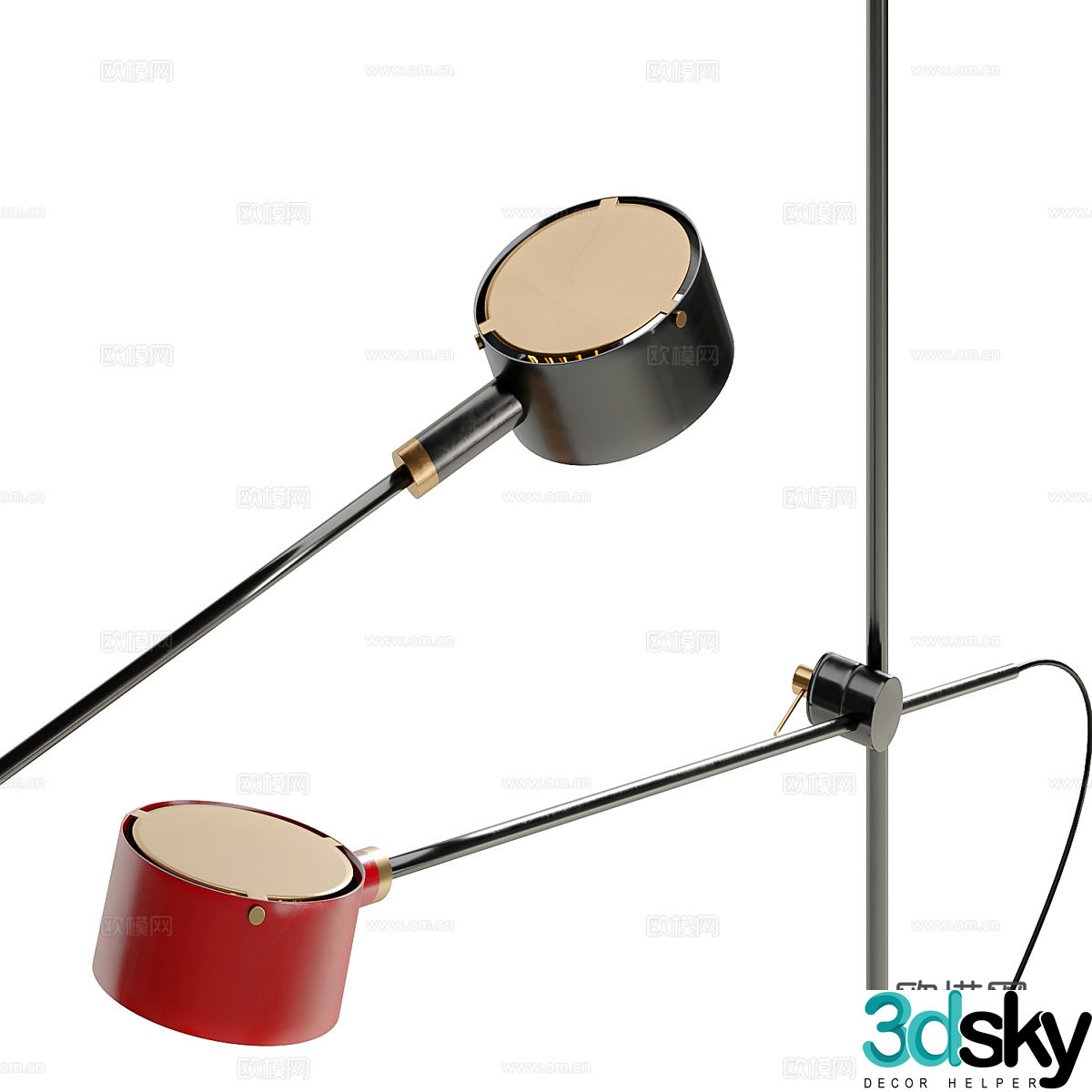 Modern Italian minimalist Oluce GO floor lamp 3d model