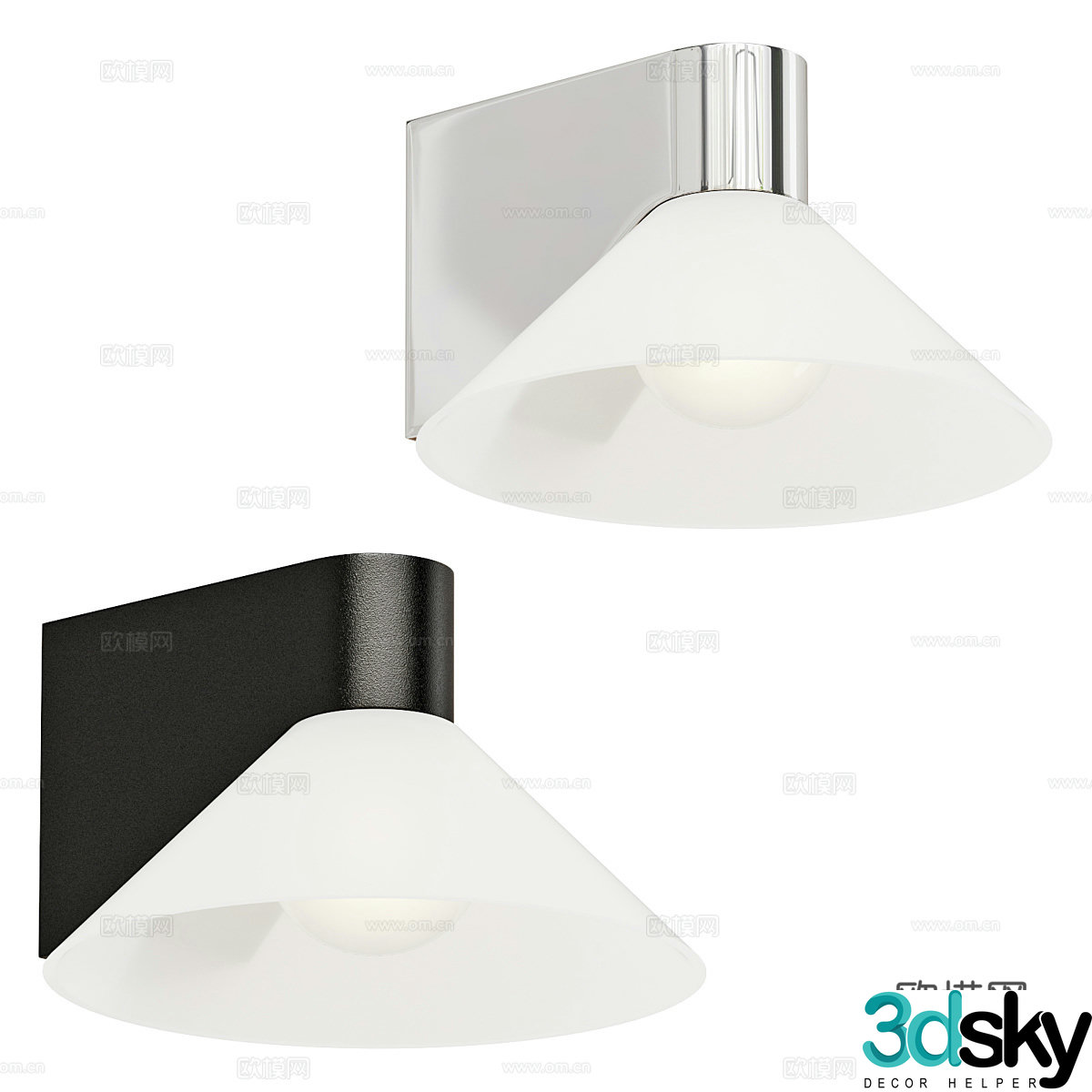 Modern Italian minimalist round wall lamp 3D model
