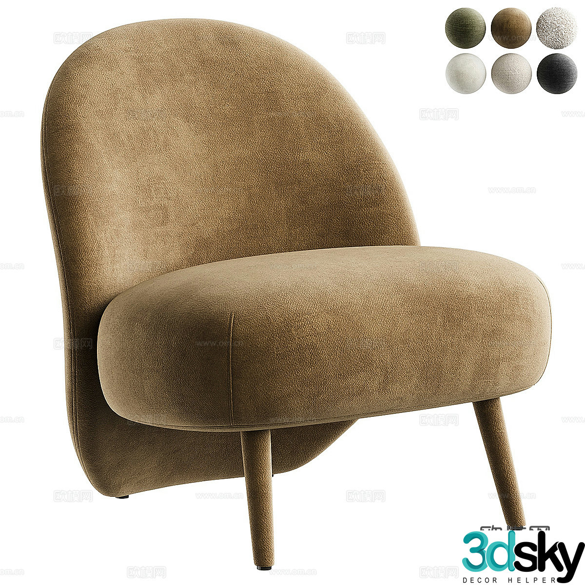 Sofa coffee table combination 3D model