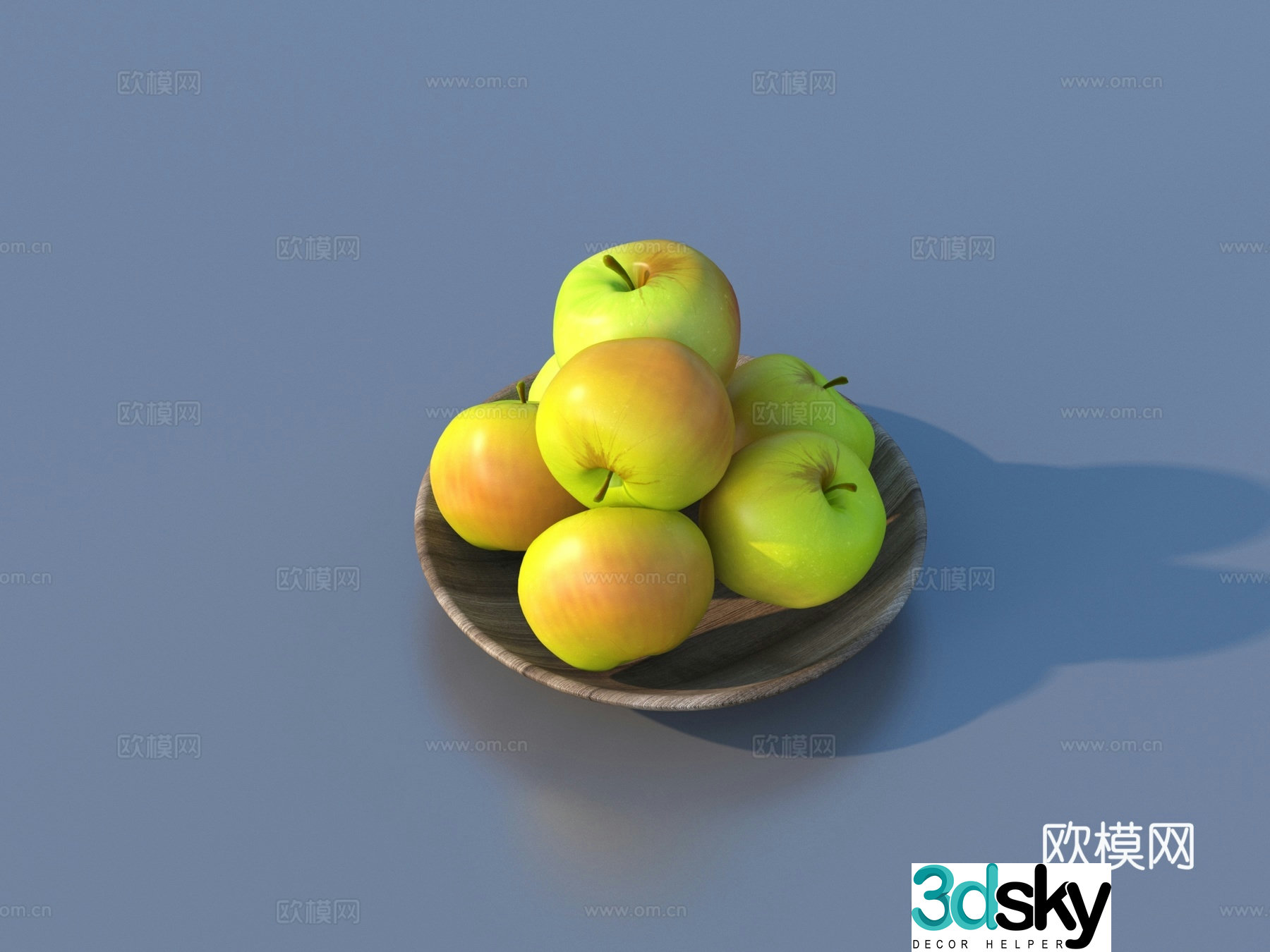 Apple fruit dish 3d model