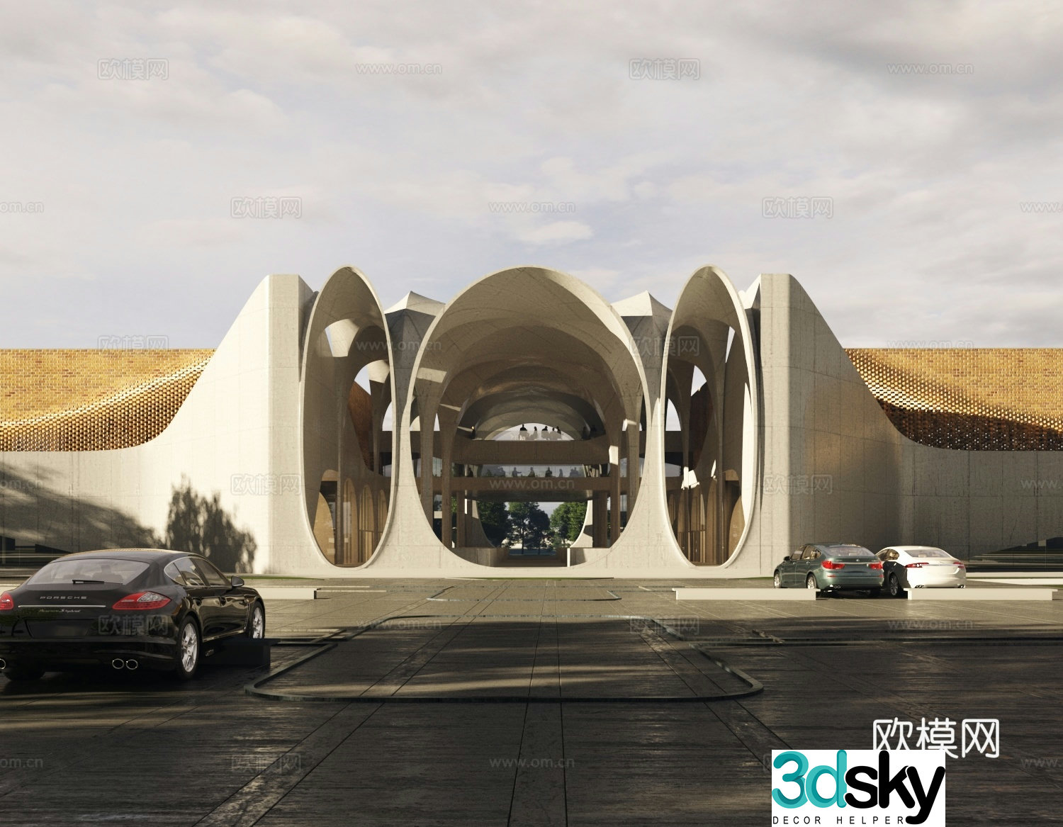 Museum Alien Building Library Exhibition Hall Center 3D Model