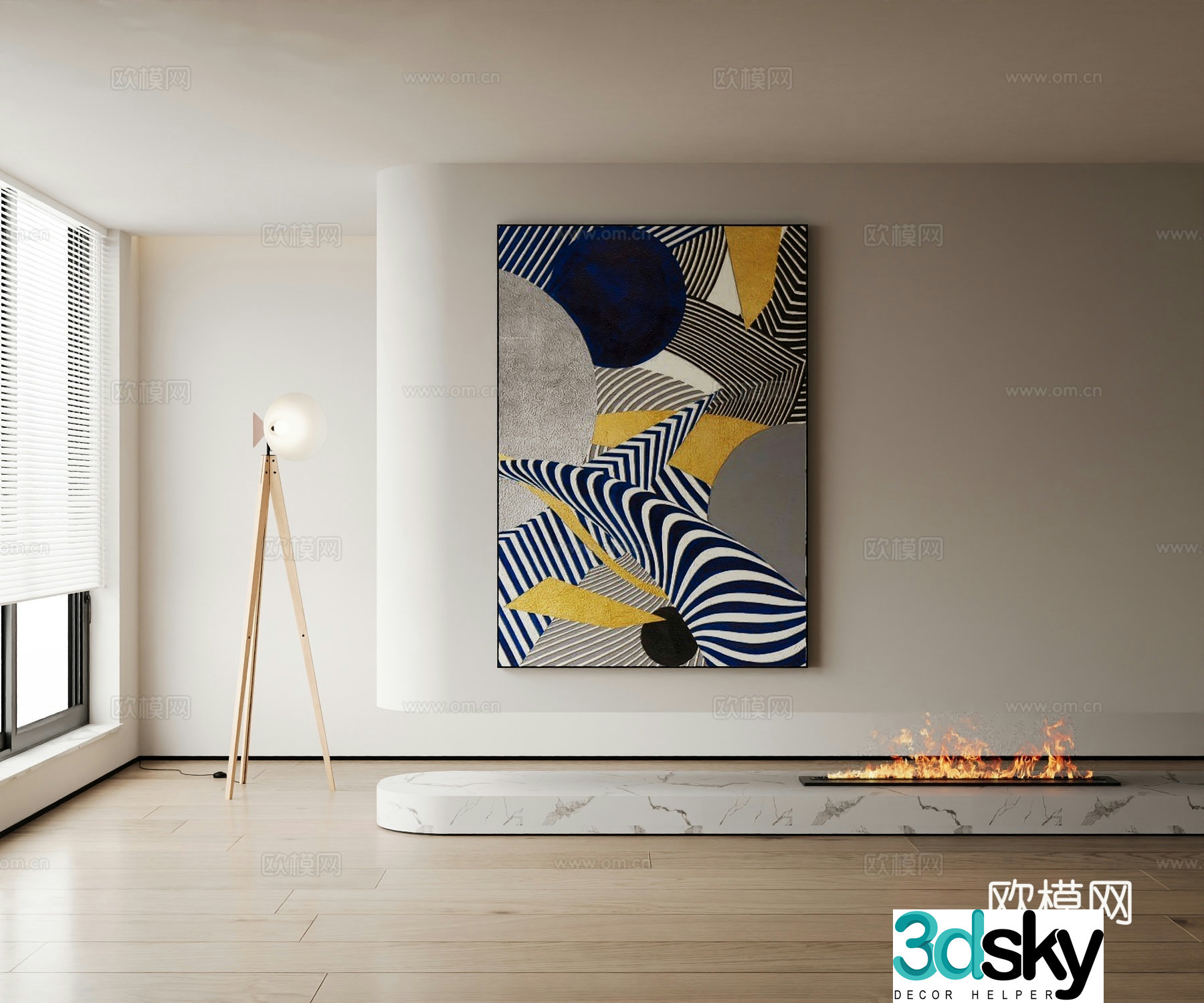 Modern decorative painting 3d model