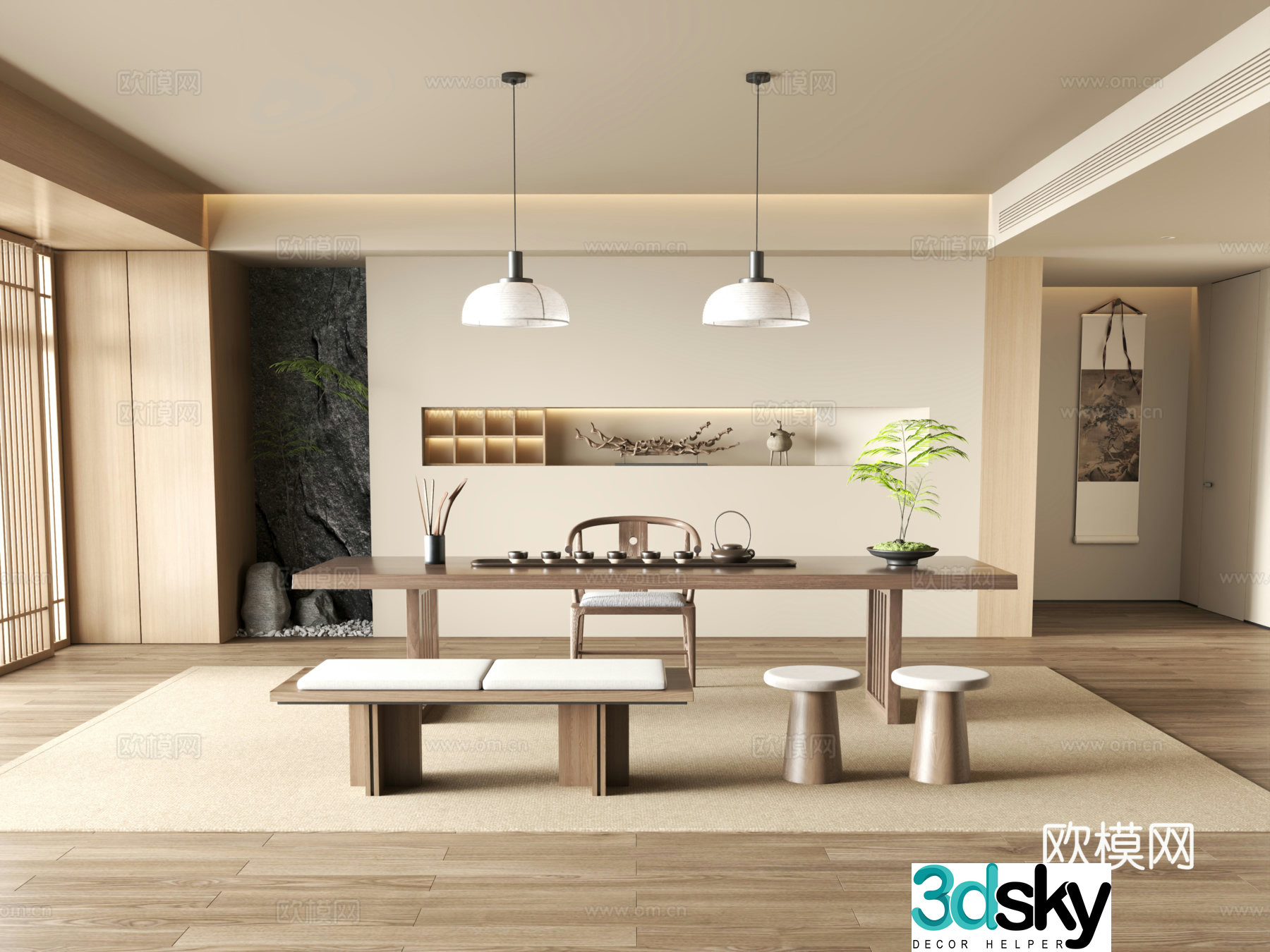 New Chinese style tea room Song style tea room 3D model