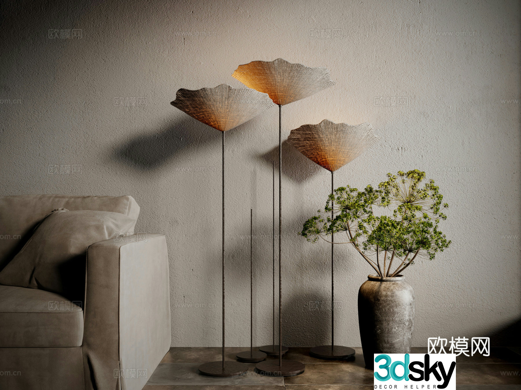 Wasabi wind floor lamp 3d model