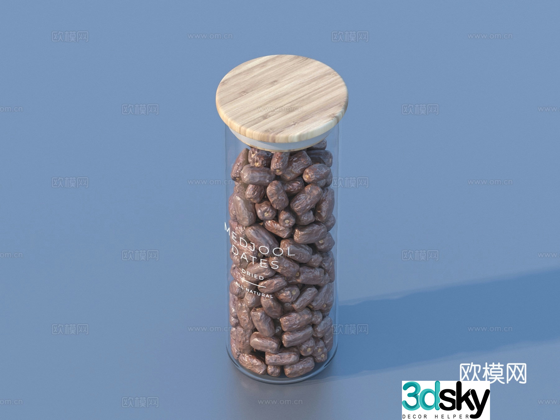 Canned snacks Glass jar Casual snacks Dried fruits Almonds Candy 3D model