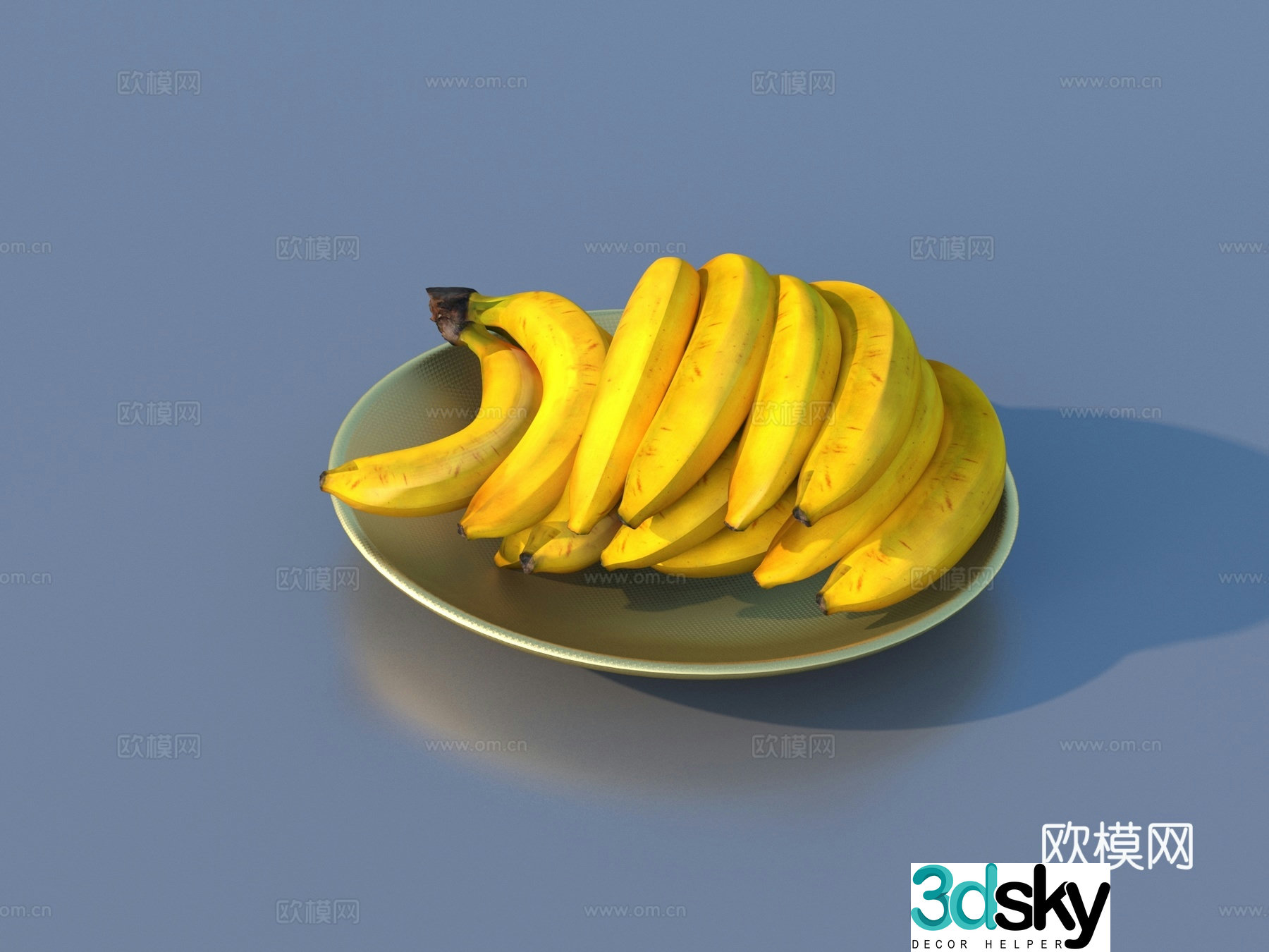 Banana fruit dish 3d model