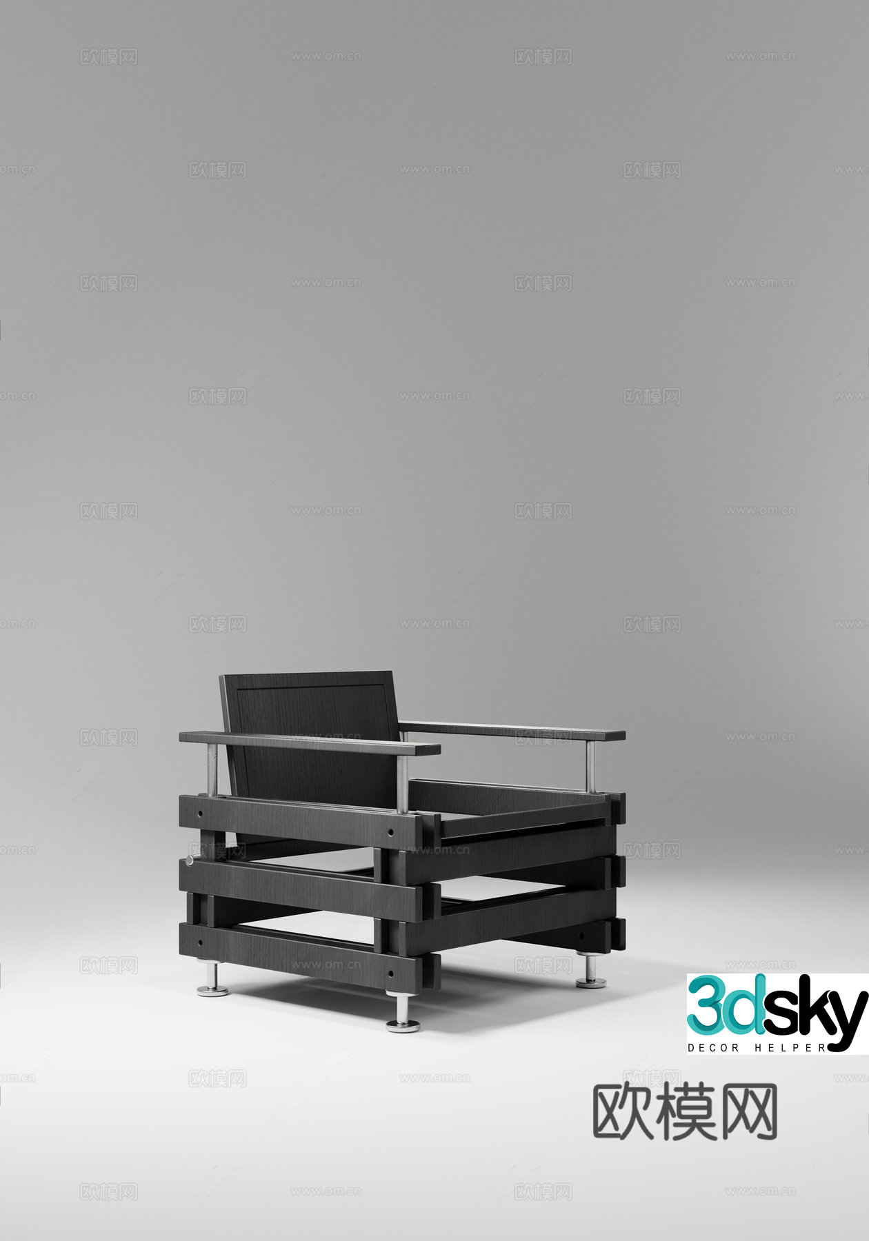New Chinese style minimalist leisure chair retro medieval dining chair wooden chair modern minimalist other stool 3d model