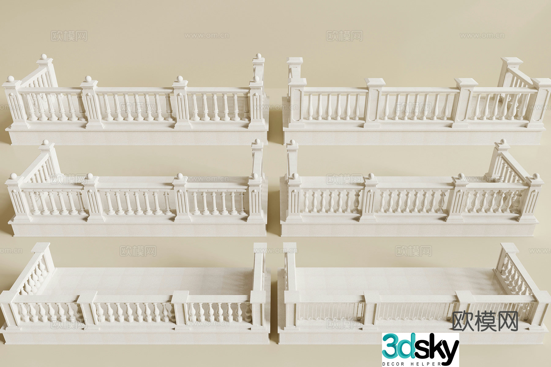 Simple European guardrail 3D model