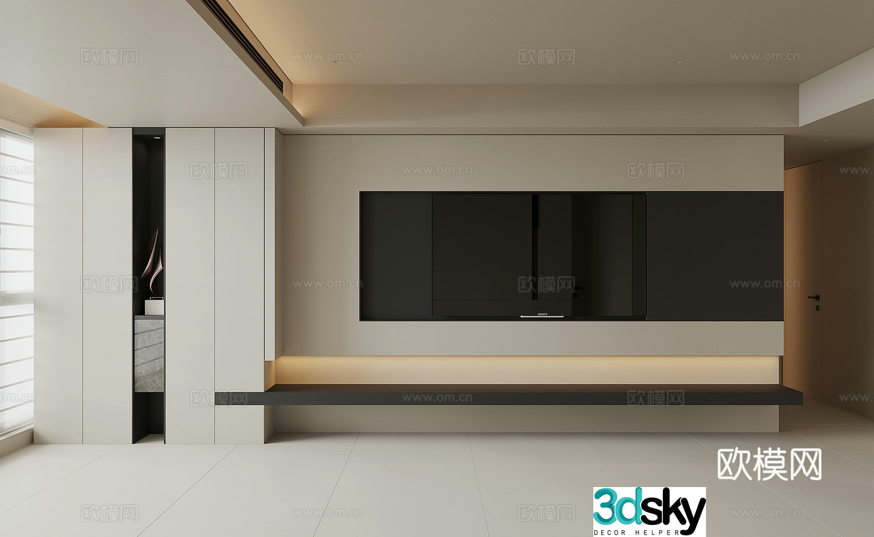 Modern background wall 3d model