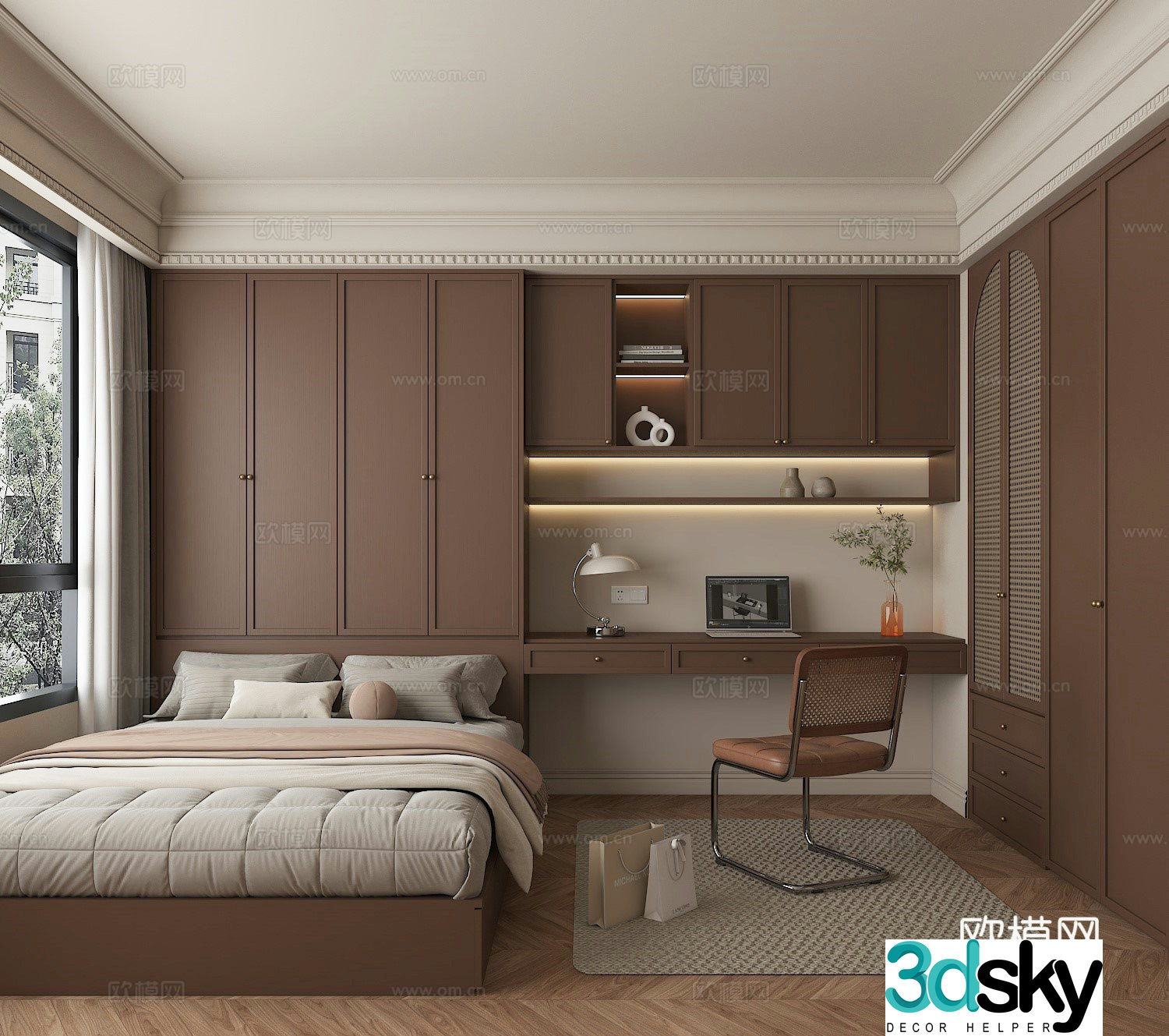 Middle style tatami bedroom 3d model 3d model