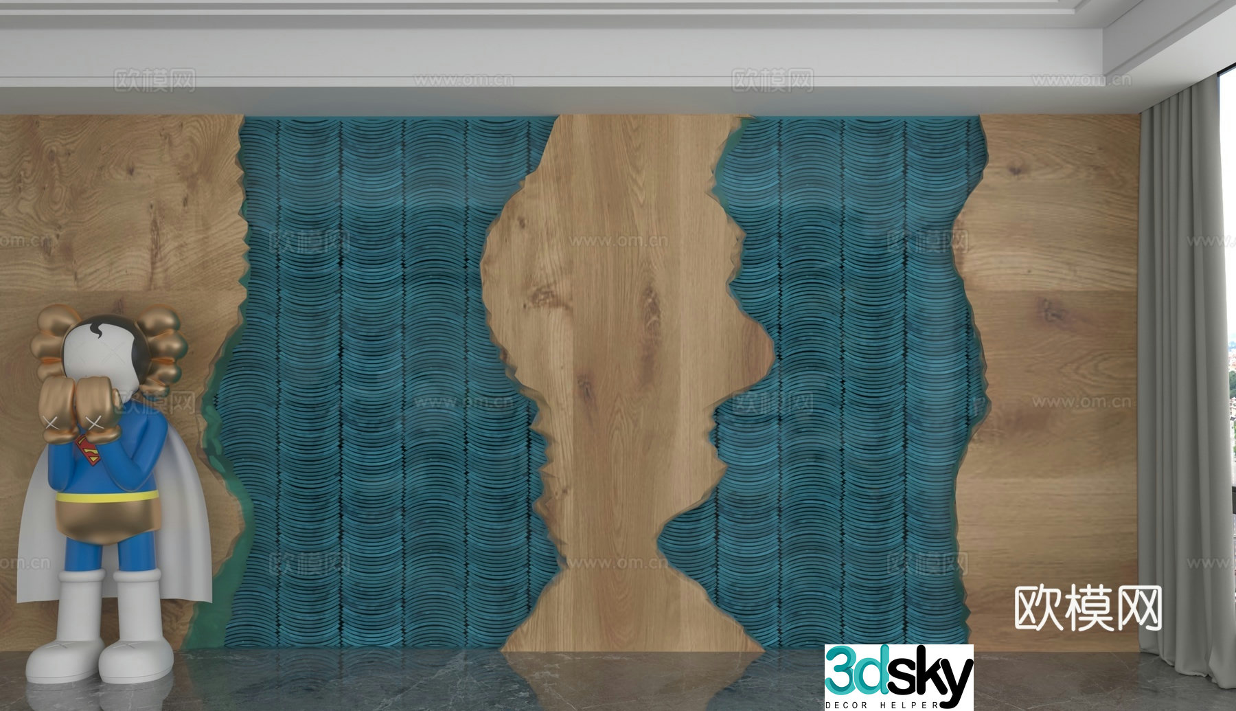 Modern background wall 3d model