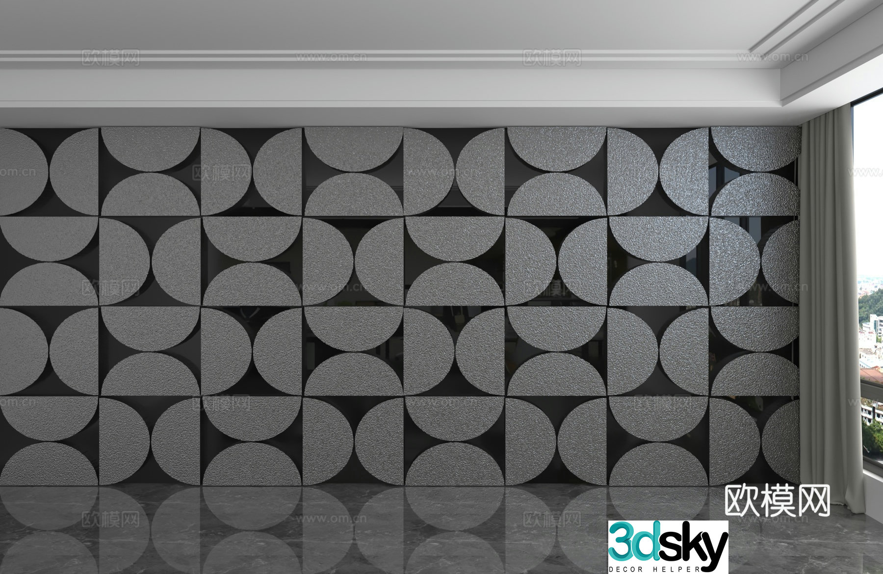 Modern background wall 3d model