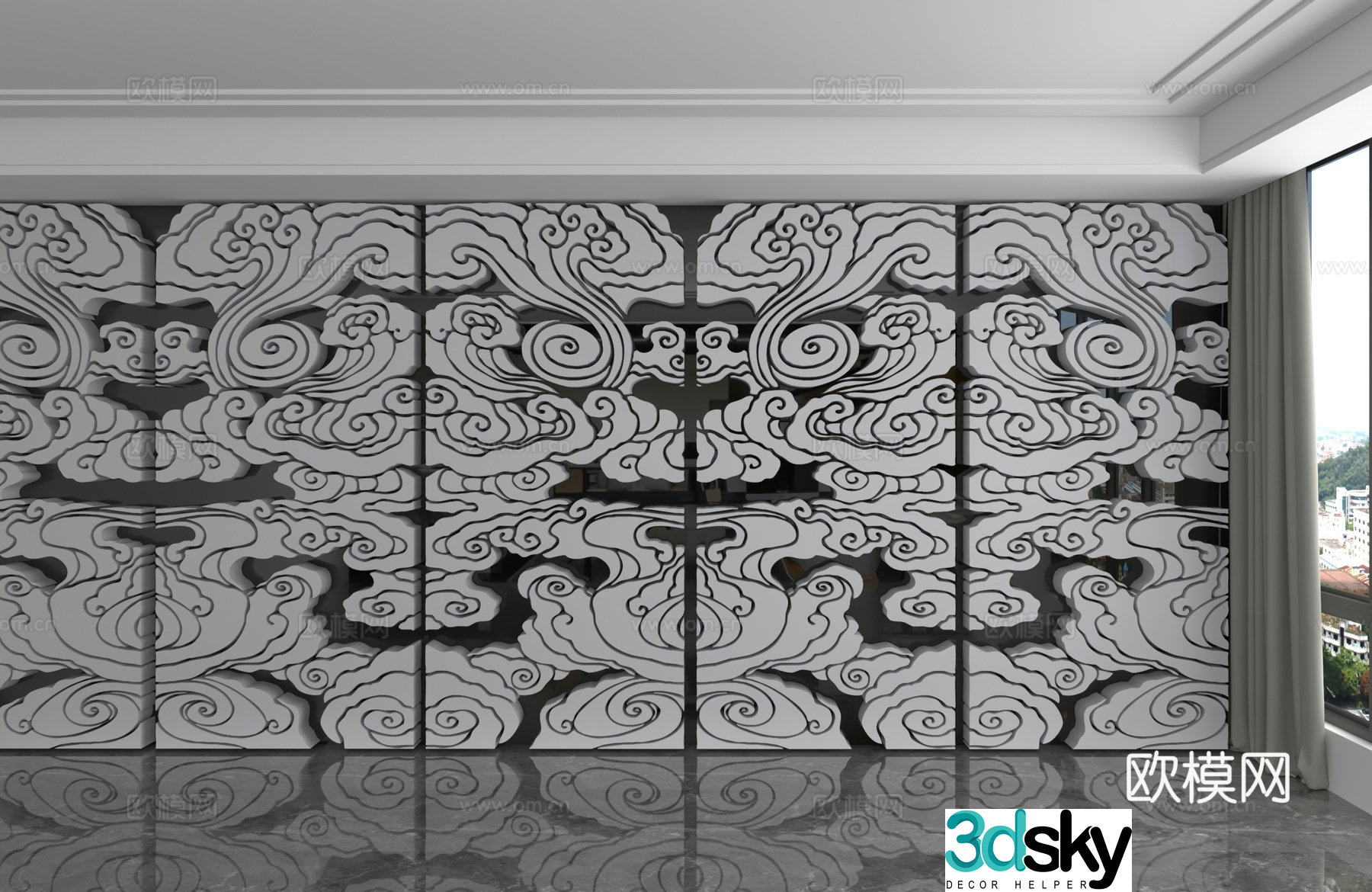 Modern background wall 3d model
