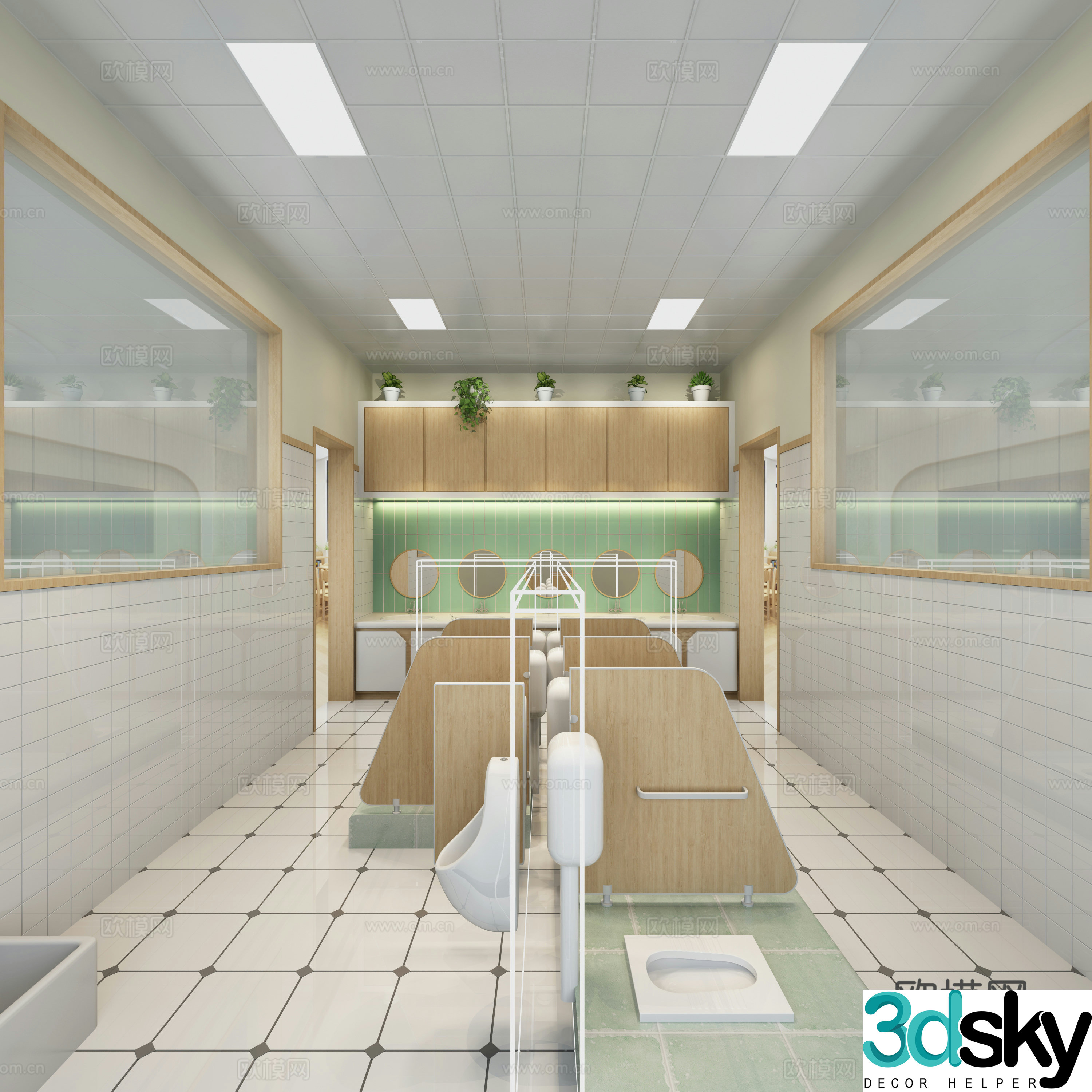 Modern kindergarten bathroom toilet 3d model
