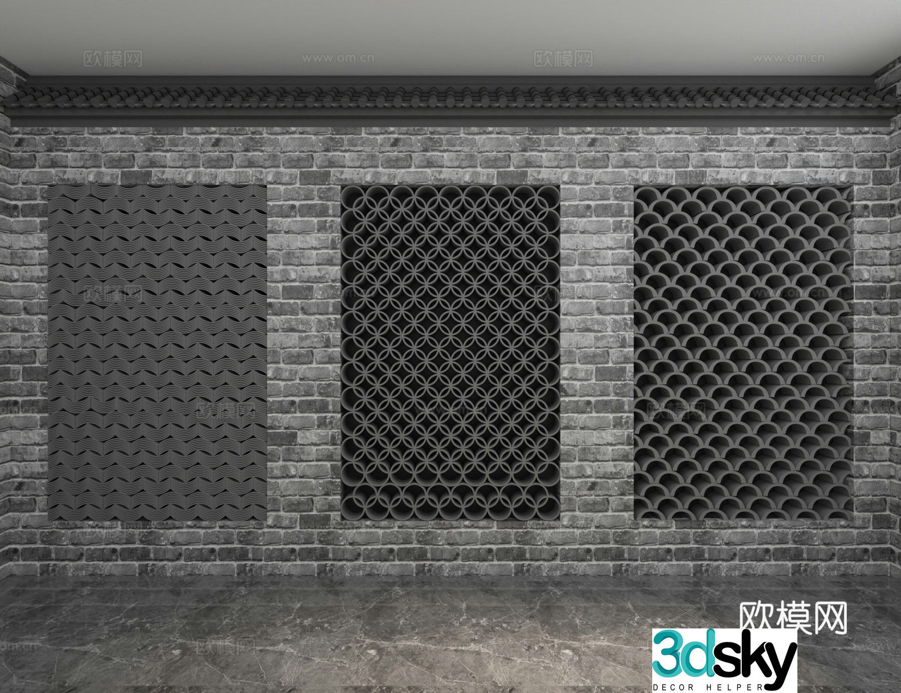 Modern background wall 3d model