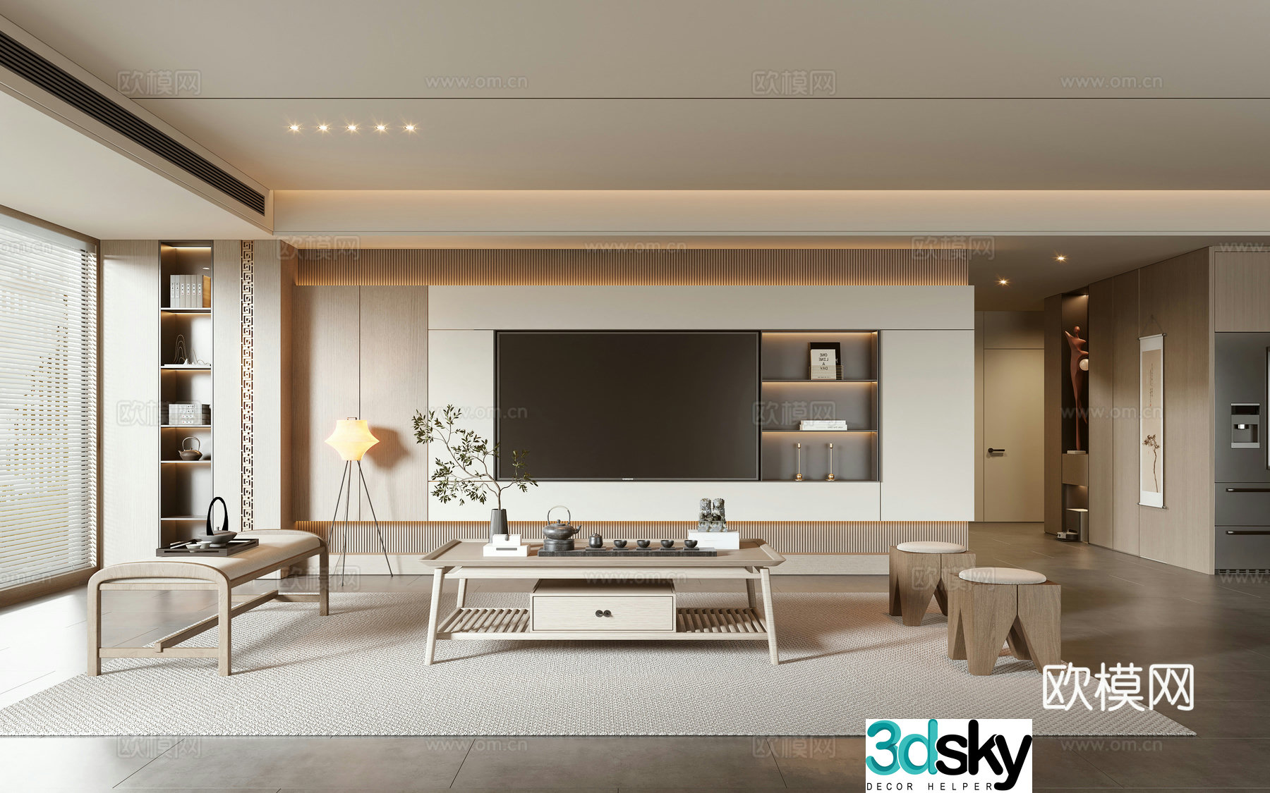 New Chinese living room 3D model