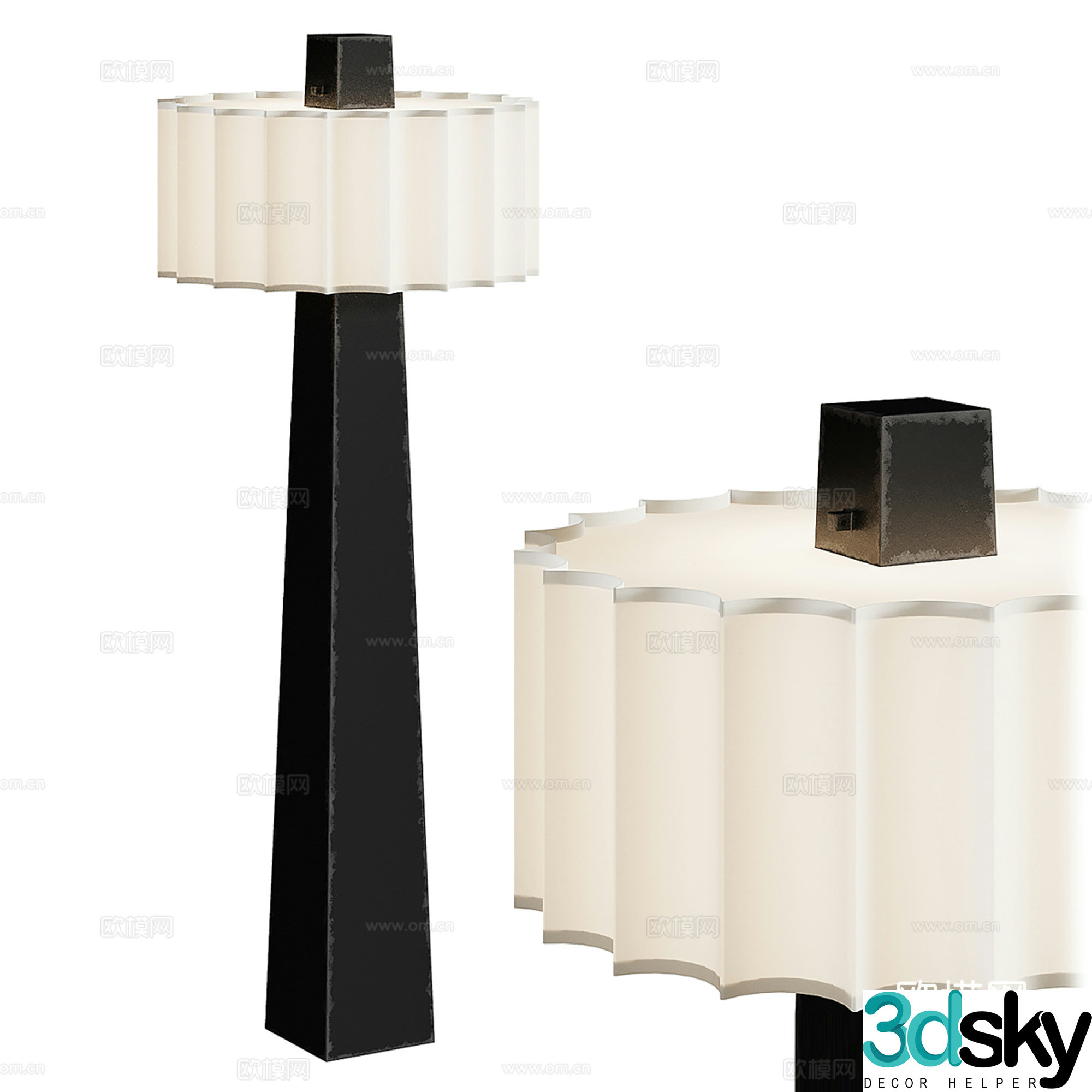 Middle-aged floor lamp 3d model