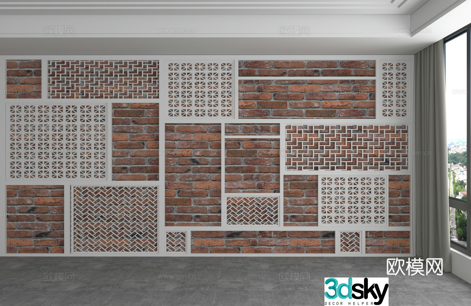 Modern background wall 3d model