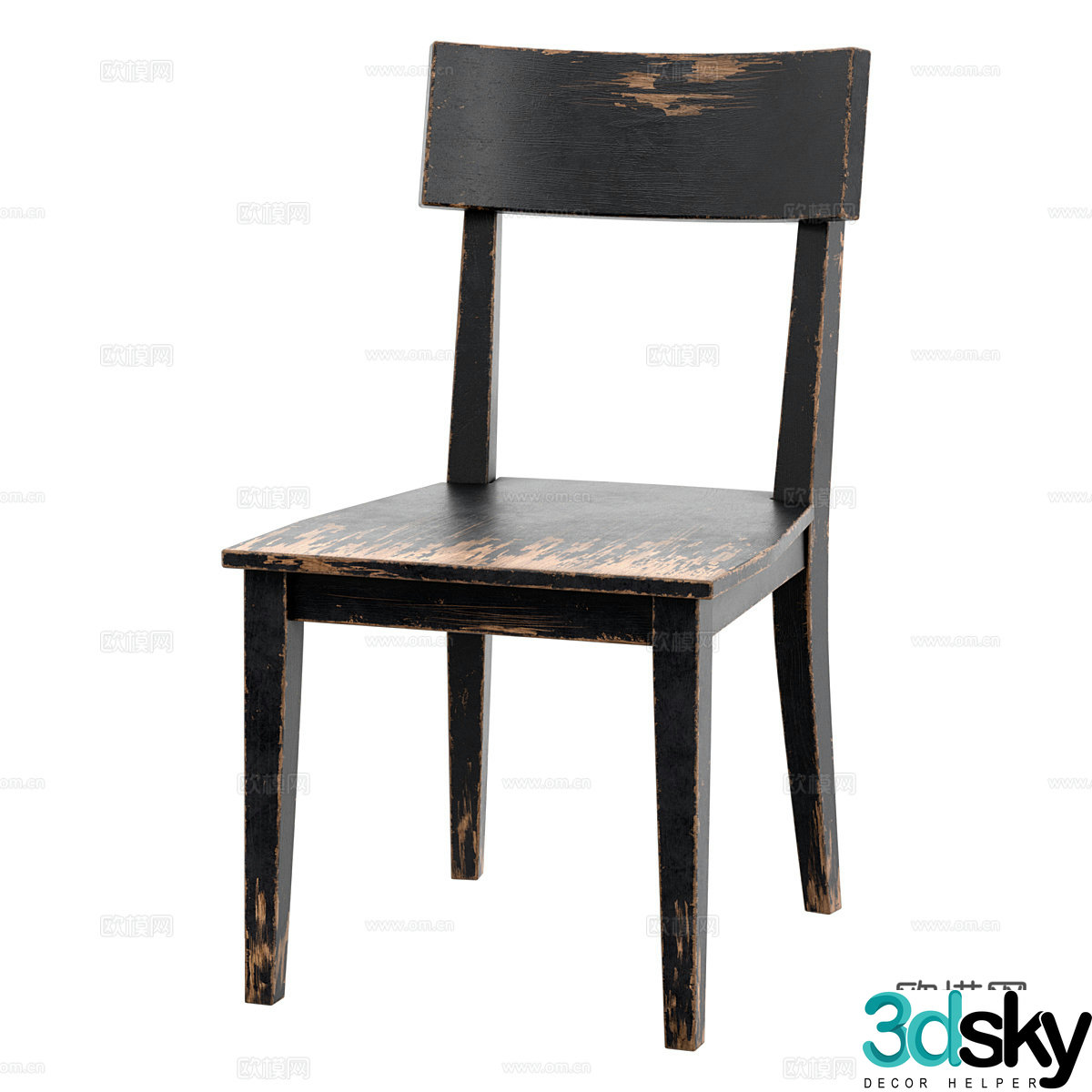Nordic simple single chair chair simple chair casual chair stool 3d model