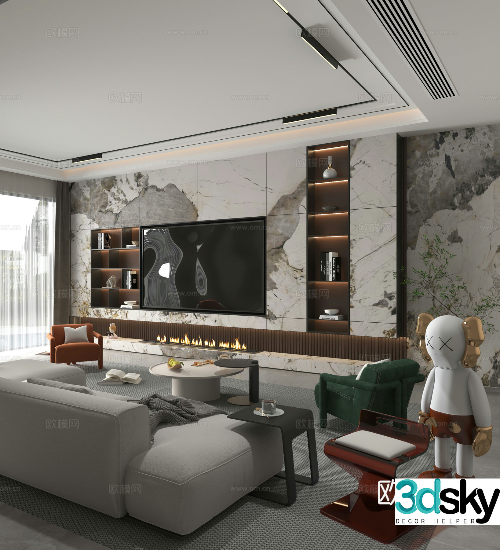 Modern living room 3d model