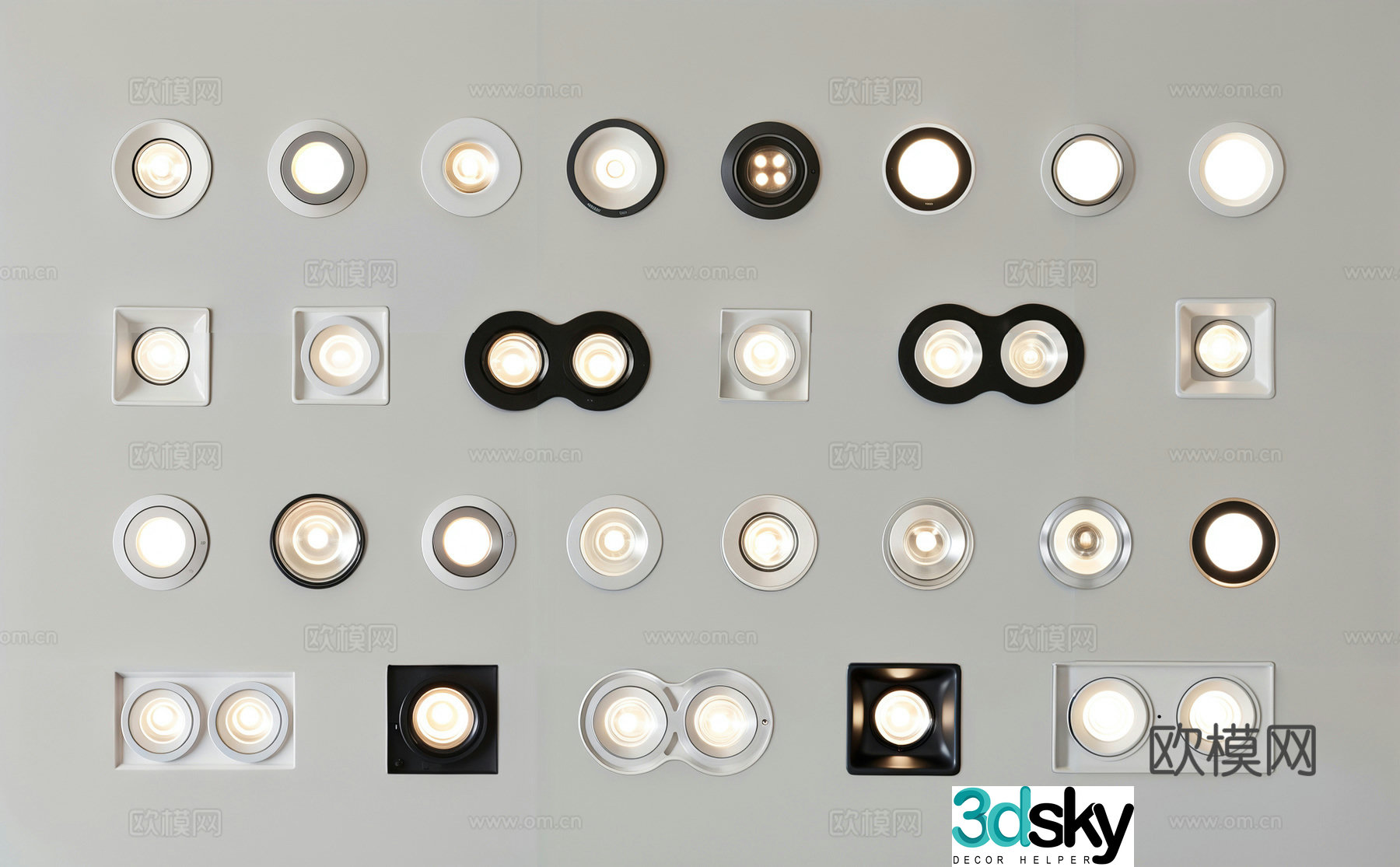 Modern downlight spotlight track light 3d model